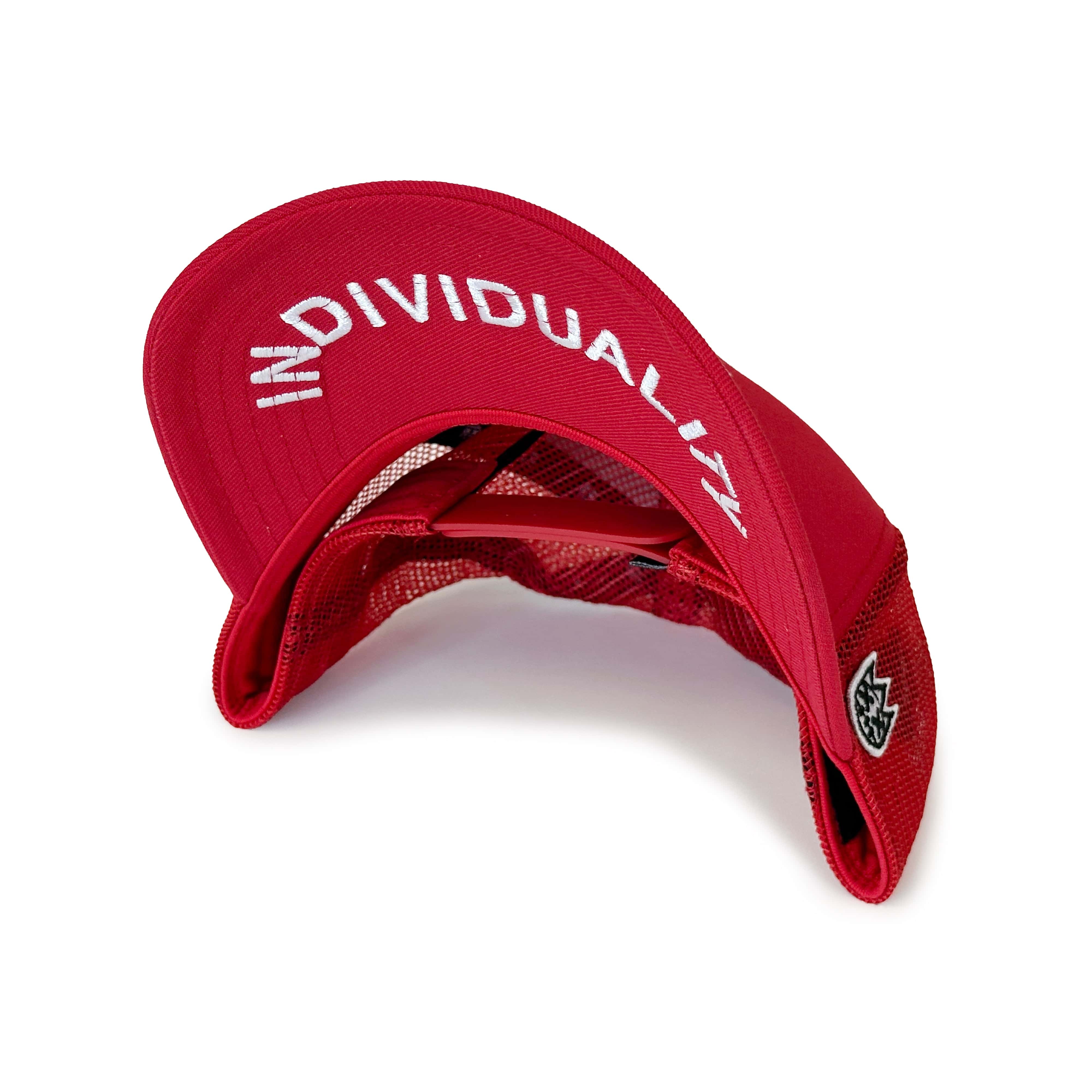 Cult's Crystal Logo Mesh Back Trucker Hat in Red - Image 3