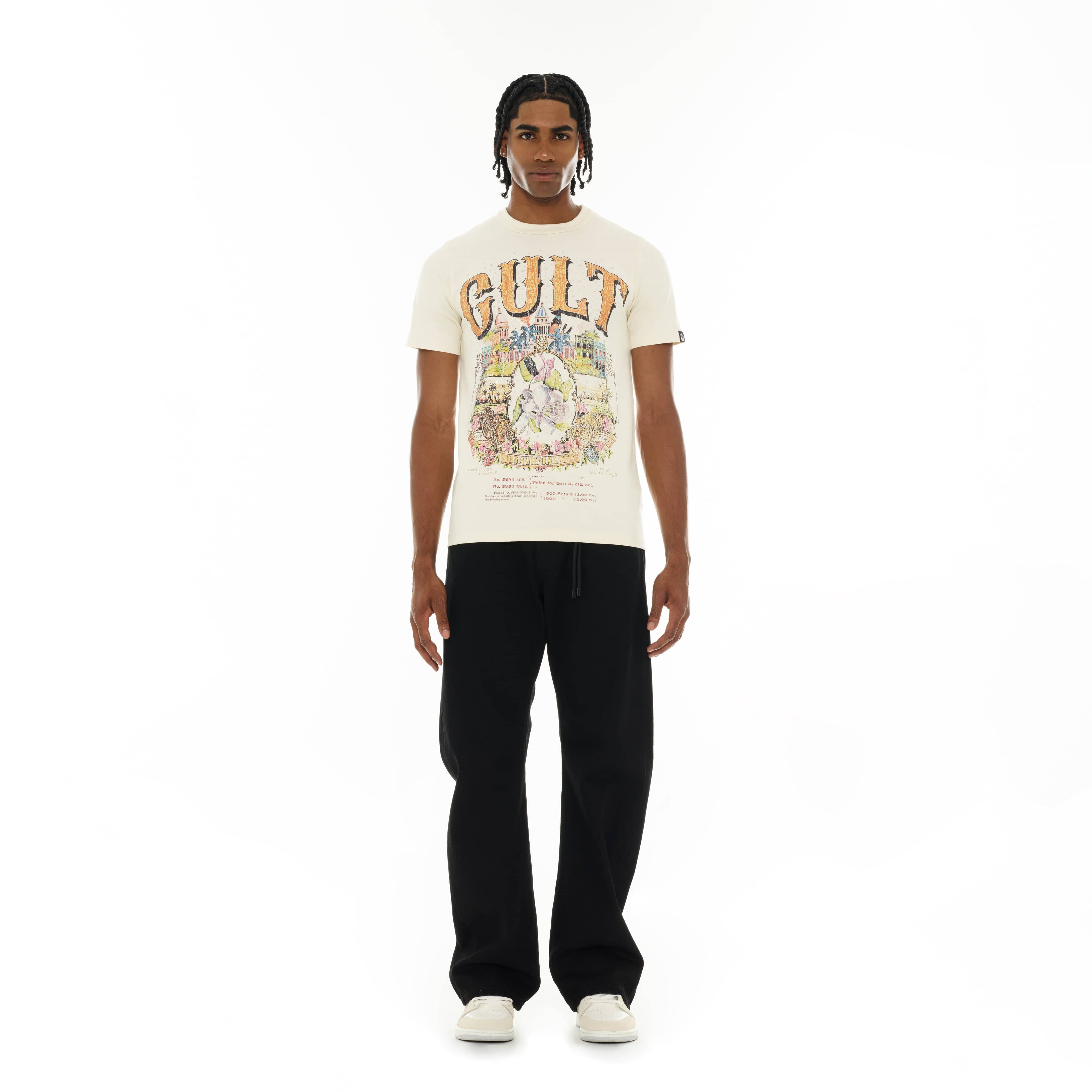 Cult's Crystallized Limited Edition Heavyweight Short Sleeve Crew Neck Tee "Cuba" in Winter White - Image 5