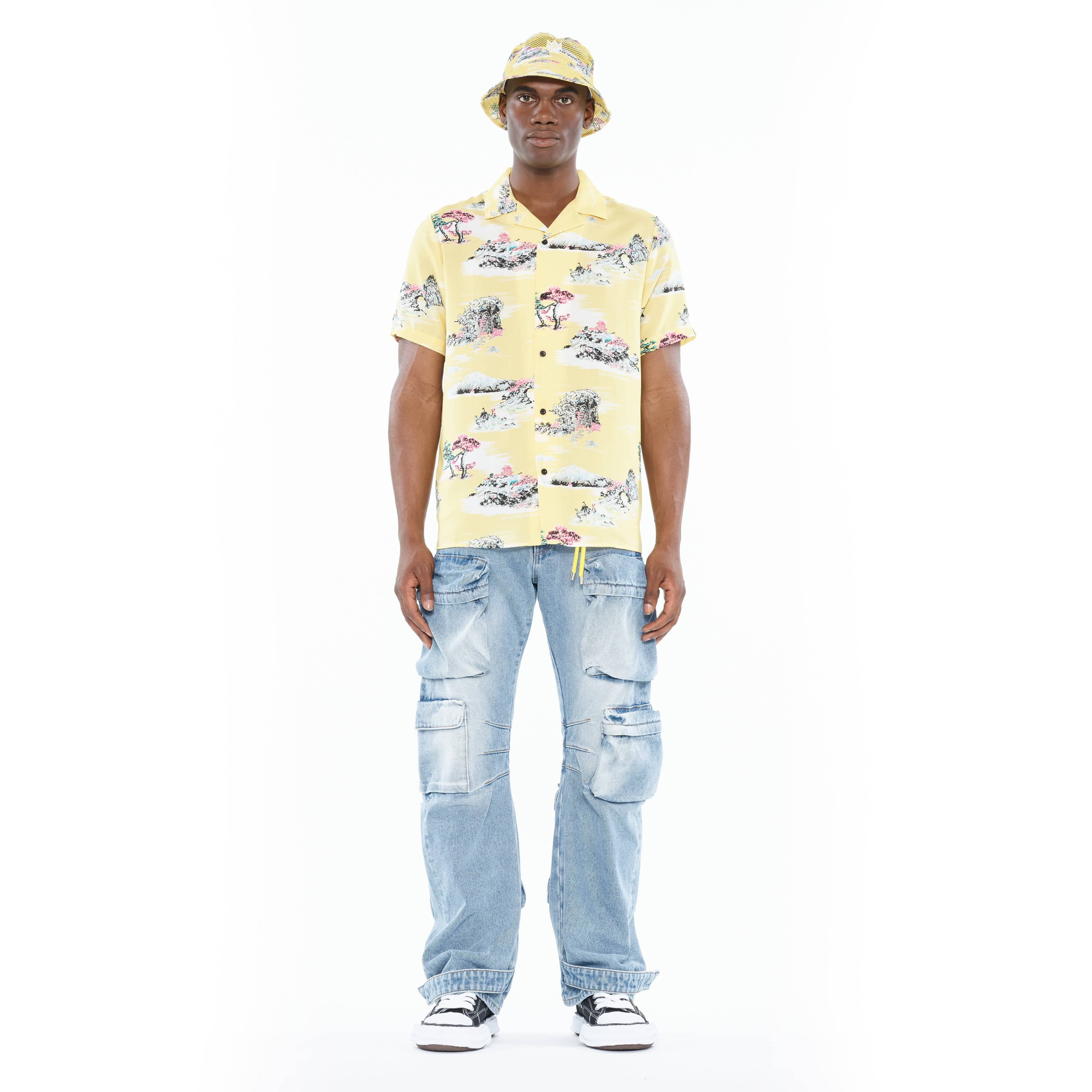 Cult's Cuban Short Sleeve Woven Shirt in Senshi - Image 3
