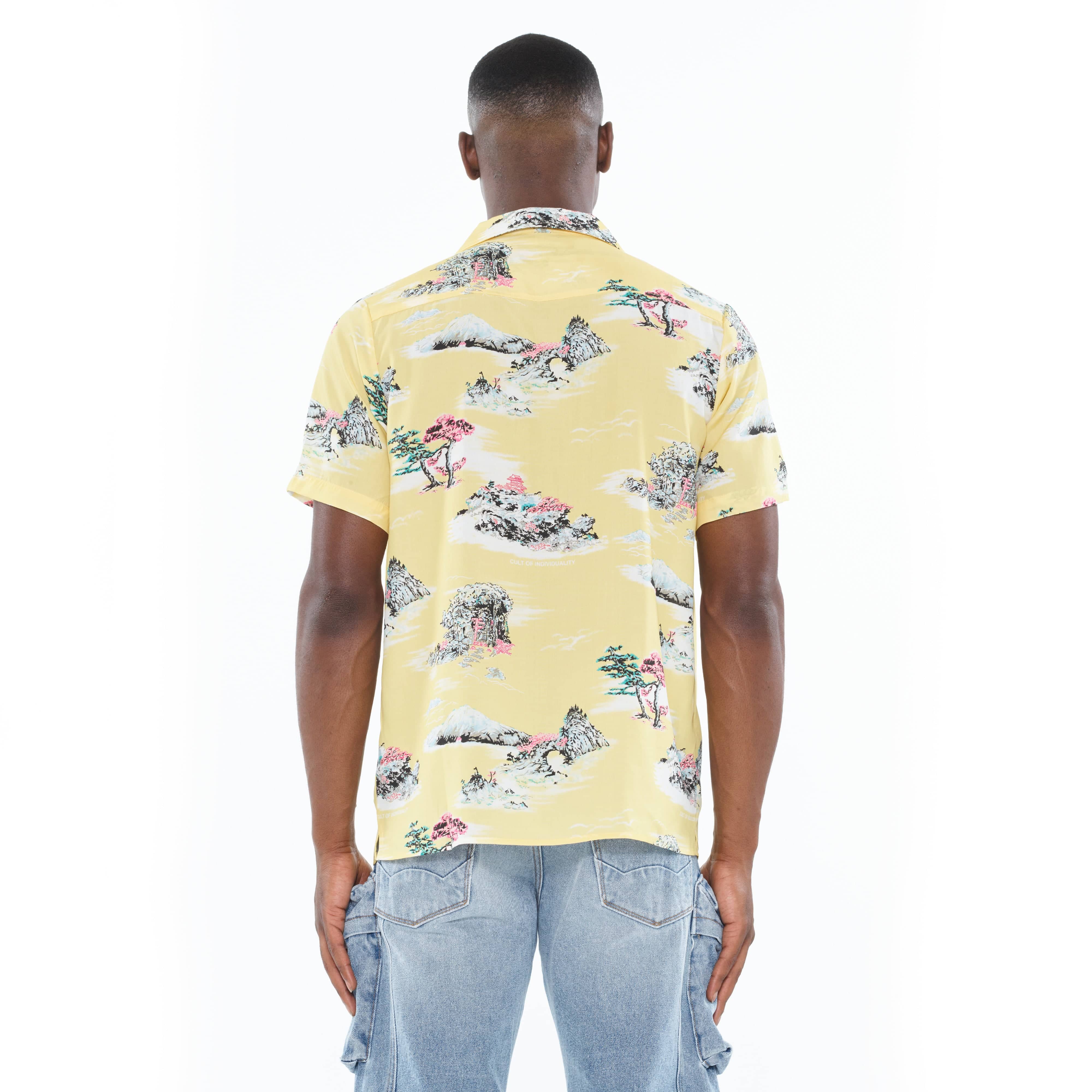 Cult's Cuban Short Sleeve Woven Shirt in Senshi - Image 4