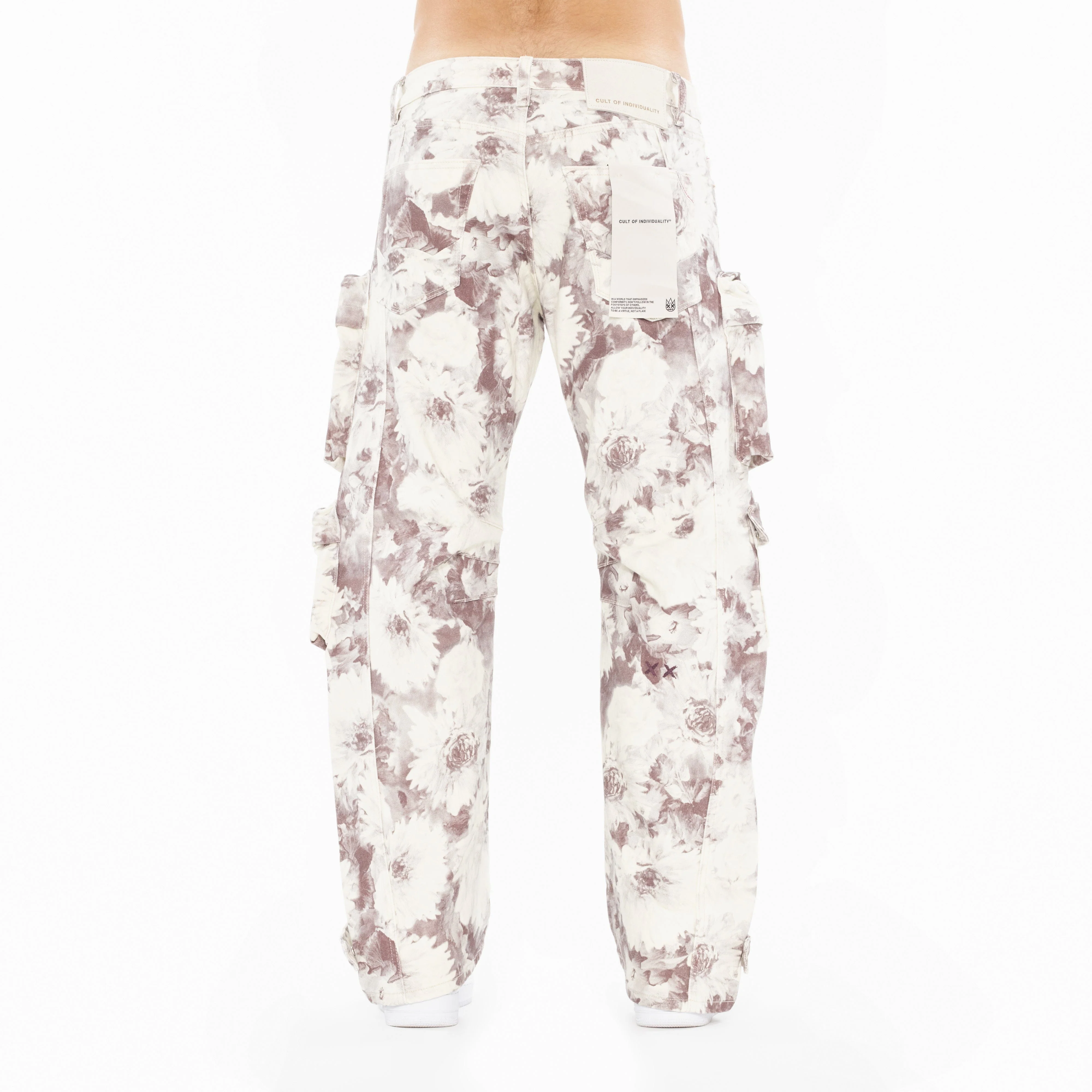 Cult's Grunge Baggy Cargo 610 Jeans in Floral Print - Image 3