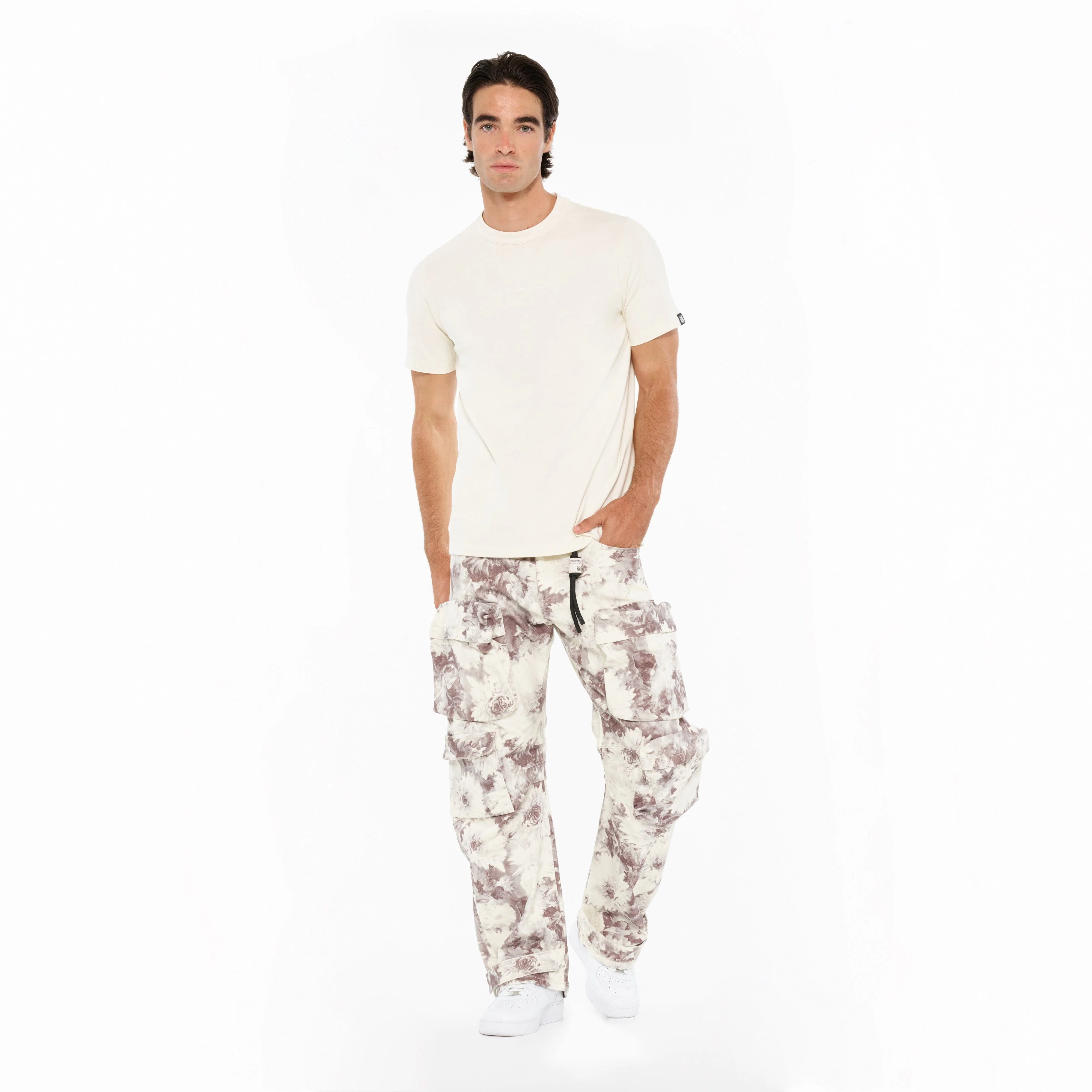 Cult's Grunge Baggy Cargo 610 Jeans in Floral Print - Image 6