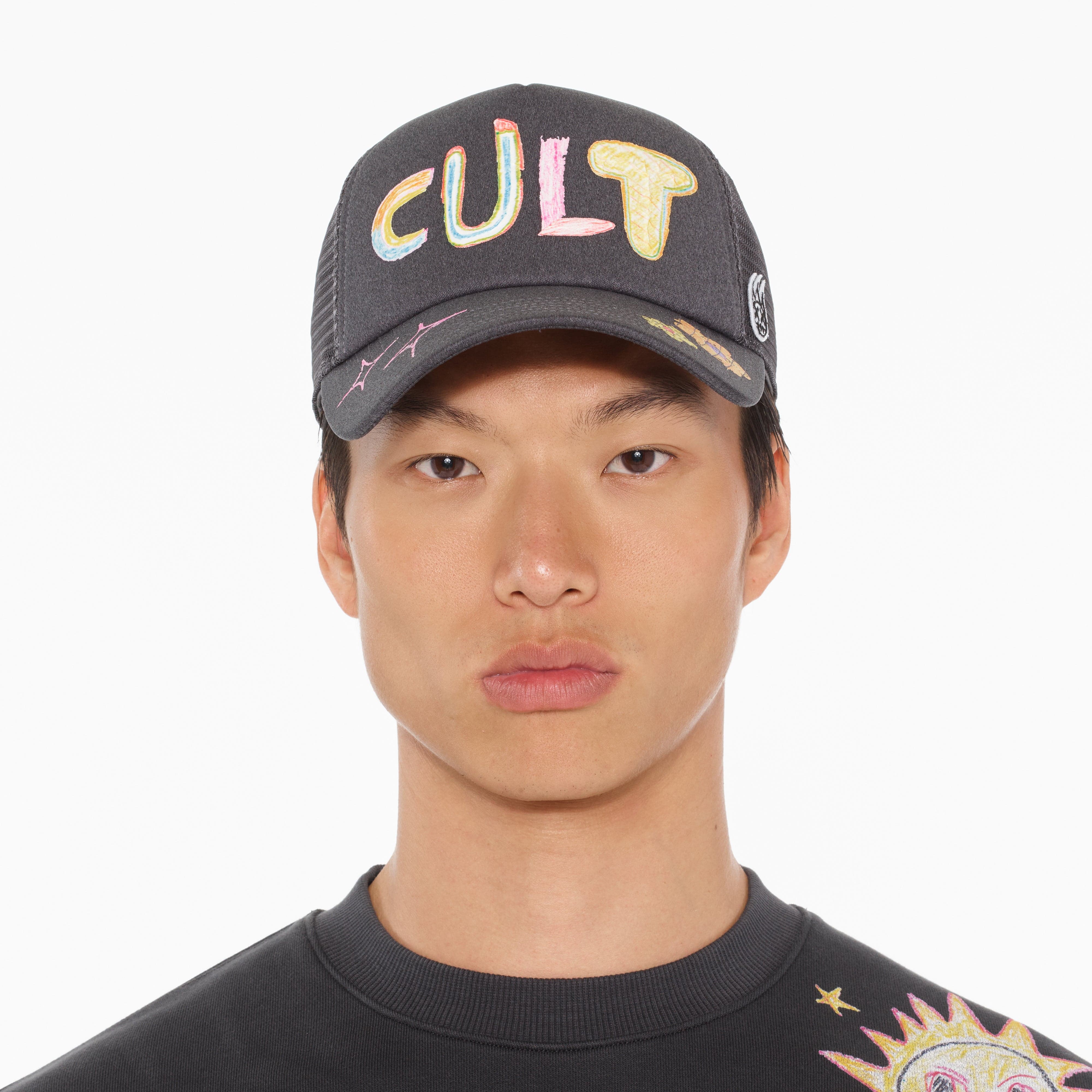 Cult's Hand Drawn Hat in Steel - Image 2