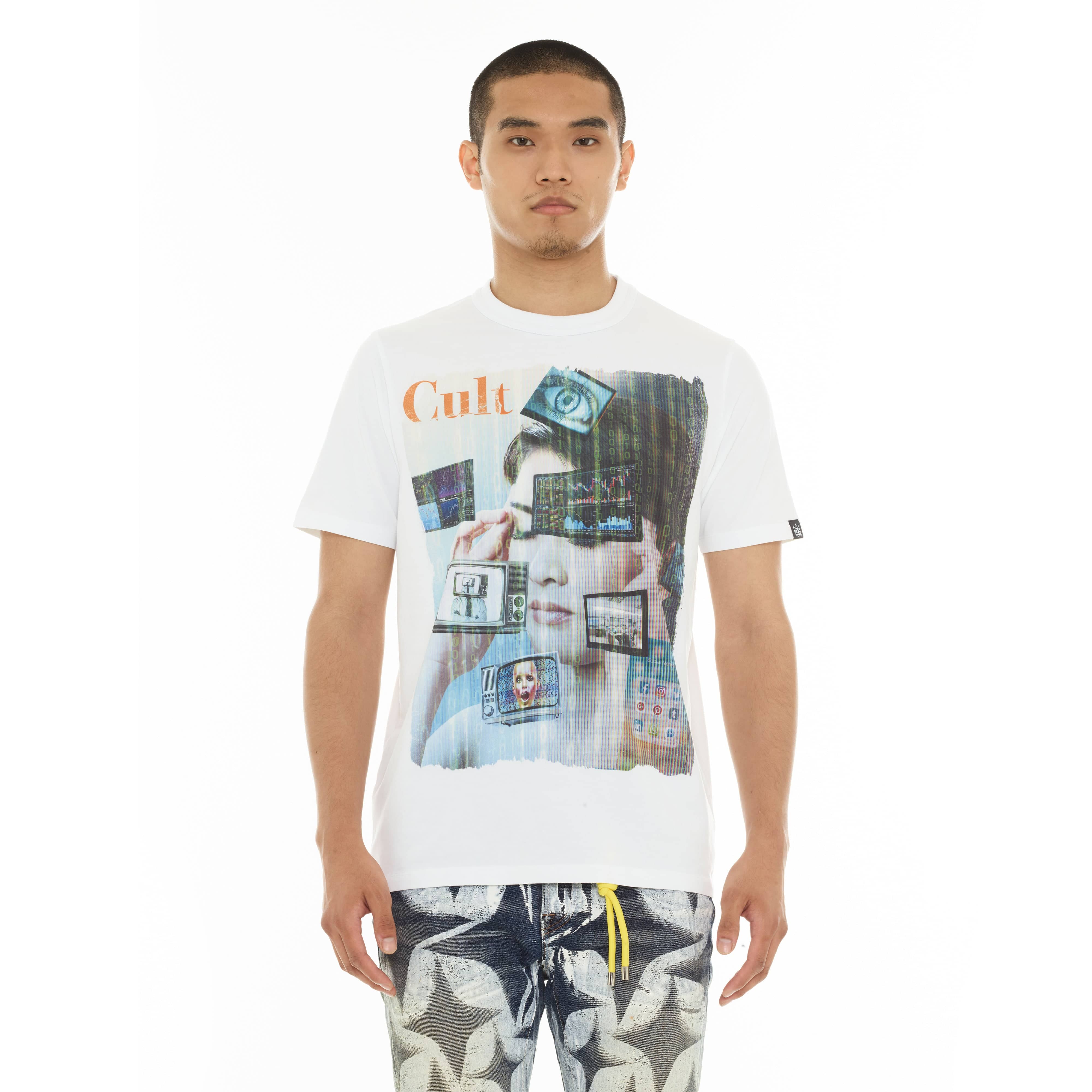 Cult's Heavyweight Short Sleeve Crew Neck Tee "Did We Dream Too Fast" in White - Image 2