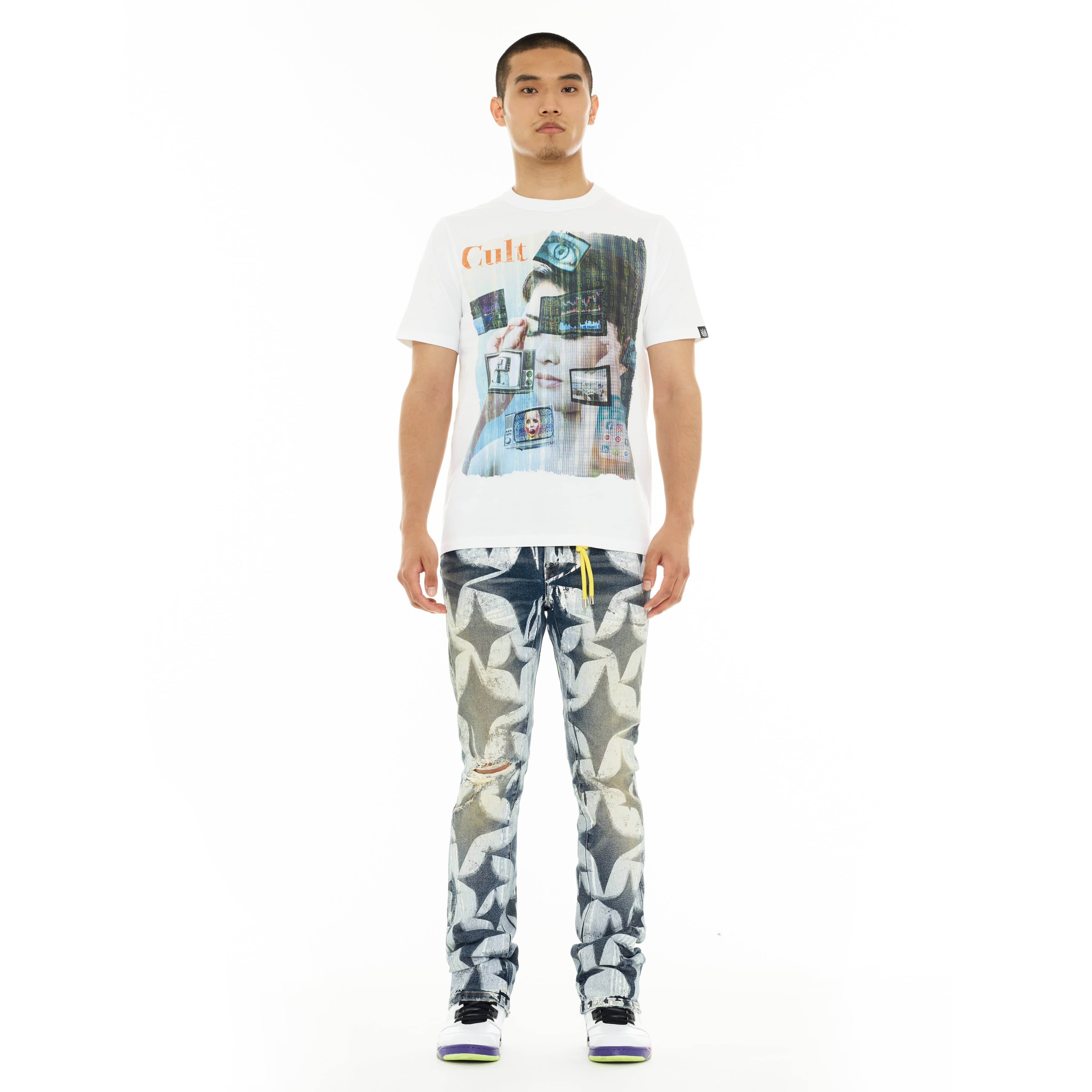Cult's Heavyweight Short Sleeve Crew Neck Tee "Did We Dream Too Fast" in White - Image 4