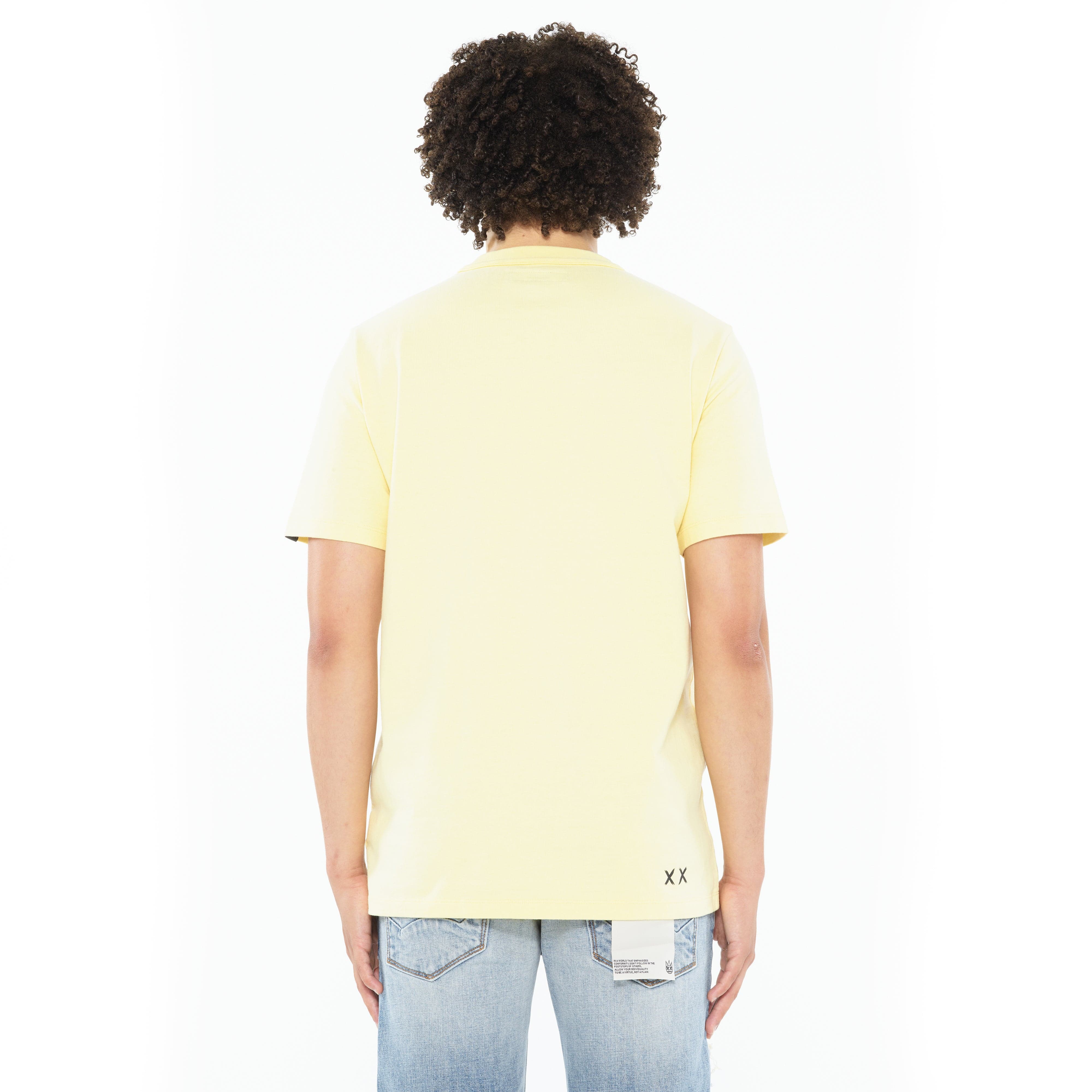 Cult's Heavyweight Short Sleeve Crew Neck Tee "Get Along" in Banana - Image 3