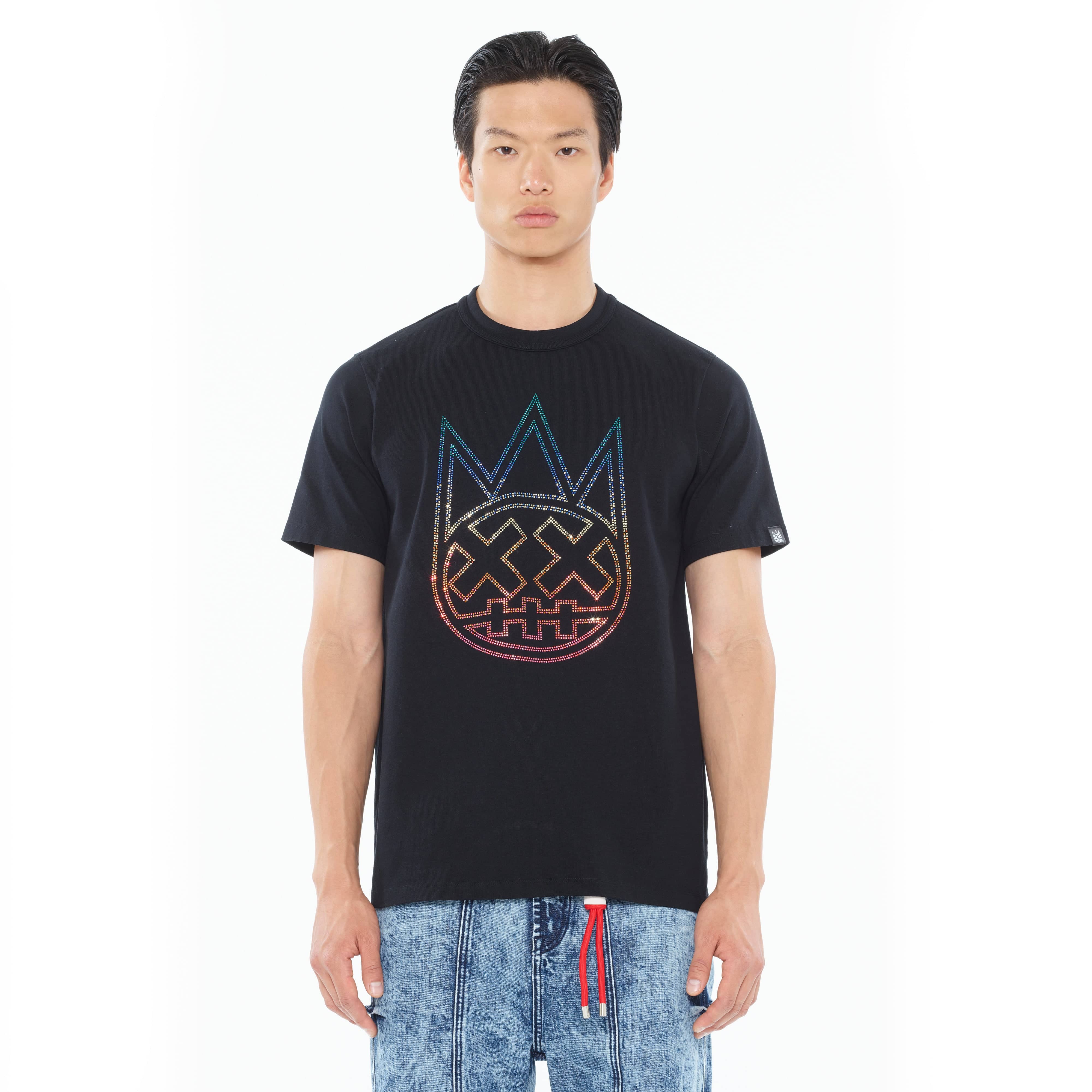 Cult's Heavyweight Short Sleeve Crew Neck Tee "Gradient Logo" in Black - Image 2