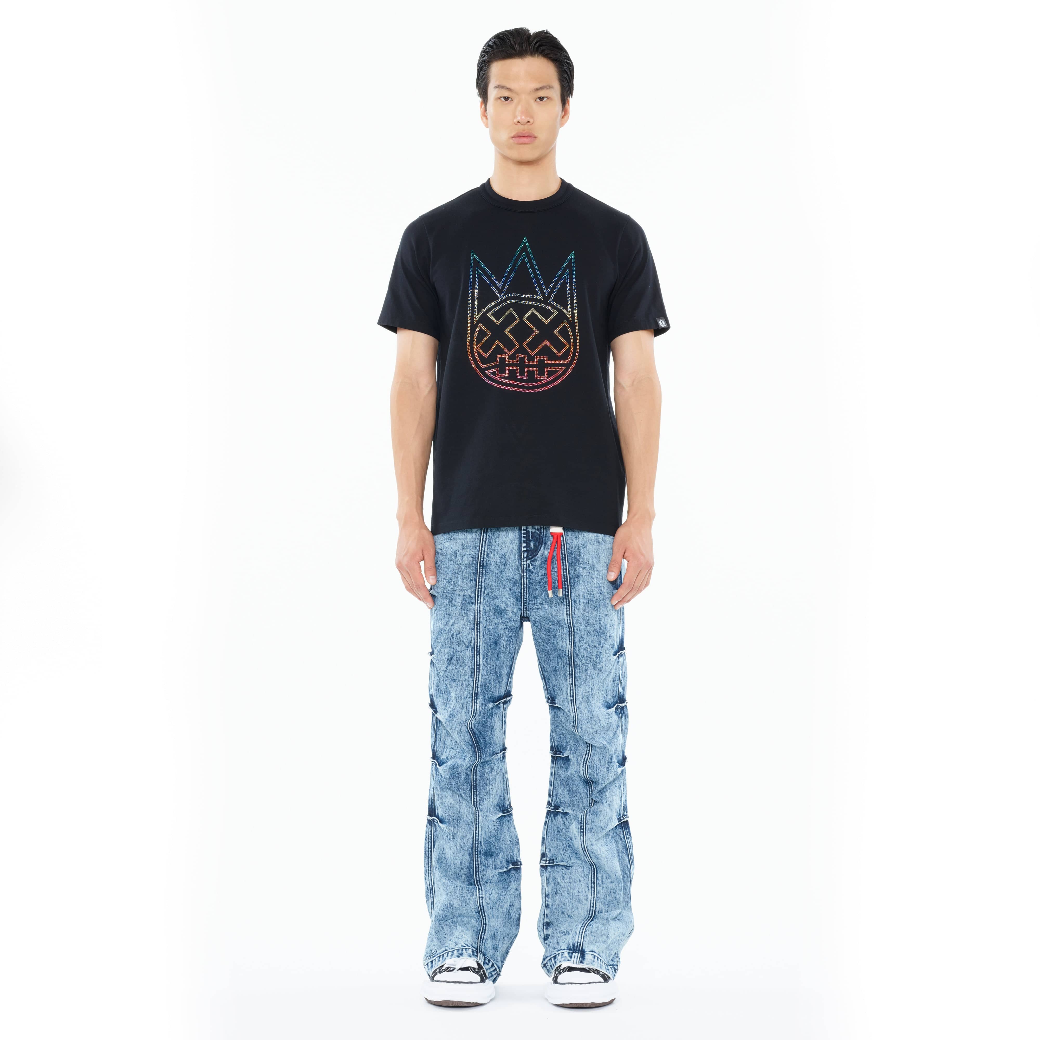 Cult's Heavyweight Short Sleeve Crew Neck Tee "Gradient Logo" in Black - Image 4