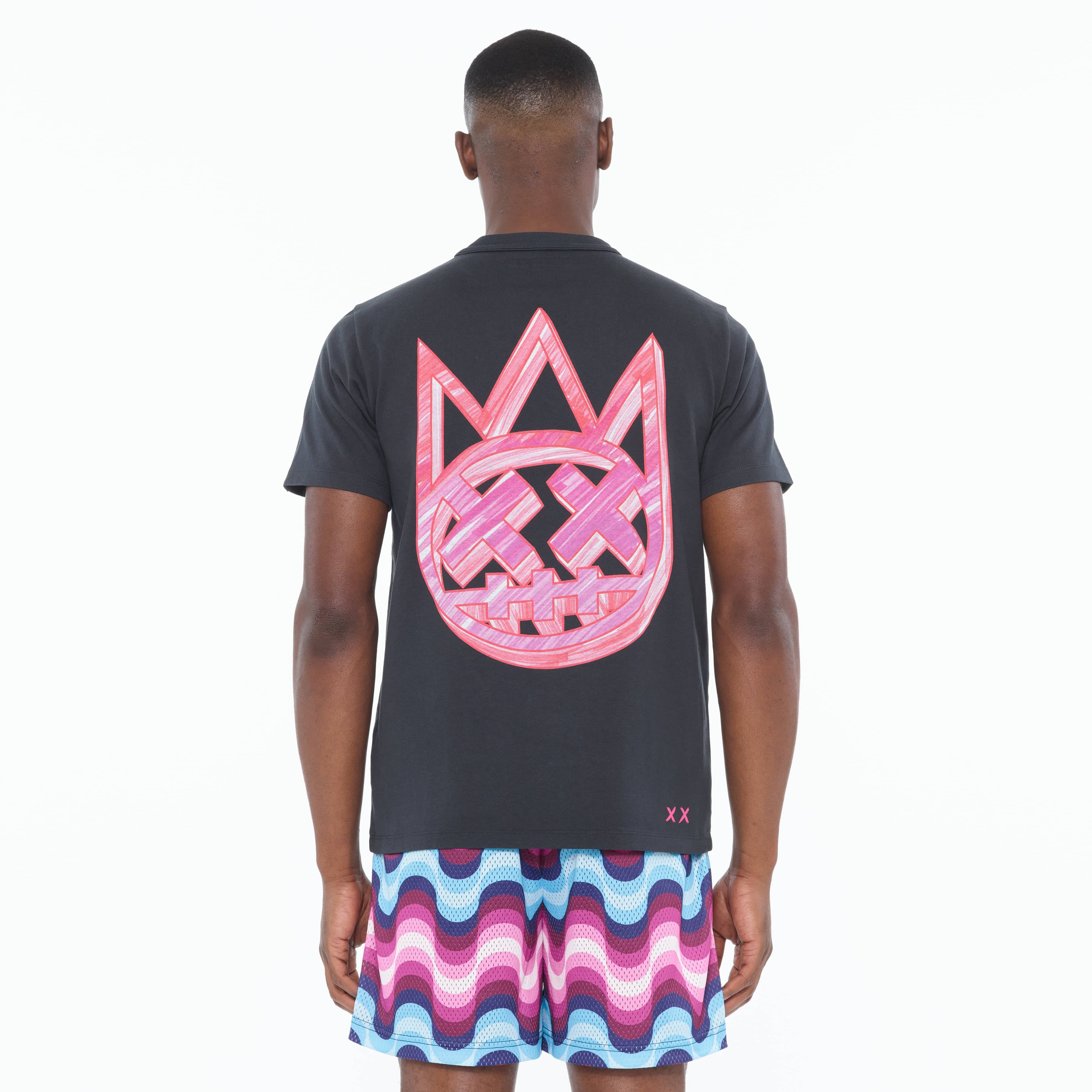 Cult's Heavyweight Short Sleeve Crew Neck Tee "Marker Logo" in Steel - Image 3