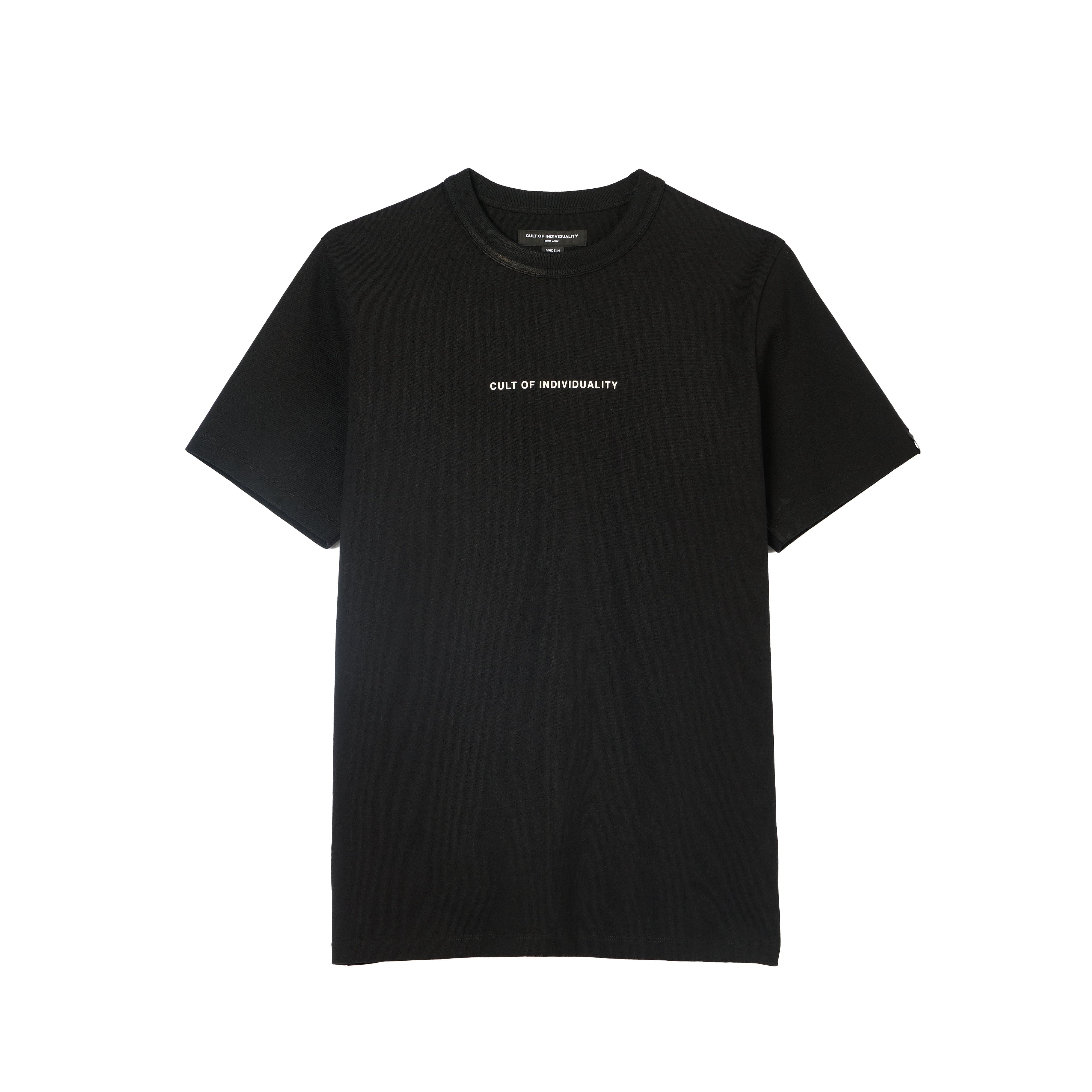 Cult's Heavyweight Short Sleeve Crew Neck Tee "Shimuchan" Logo in Black