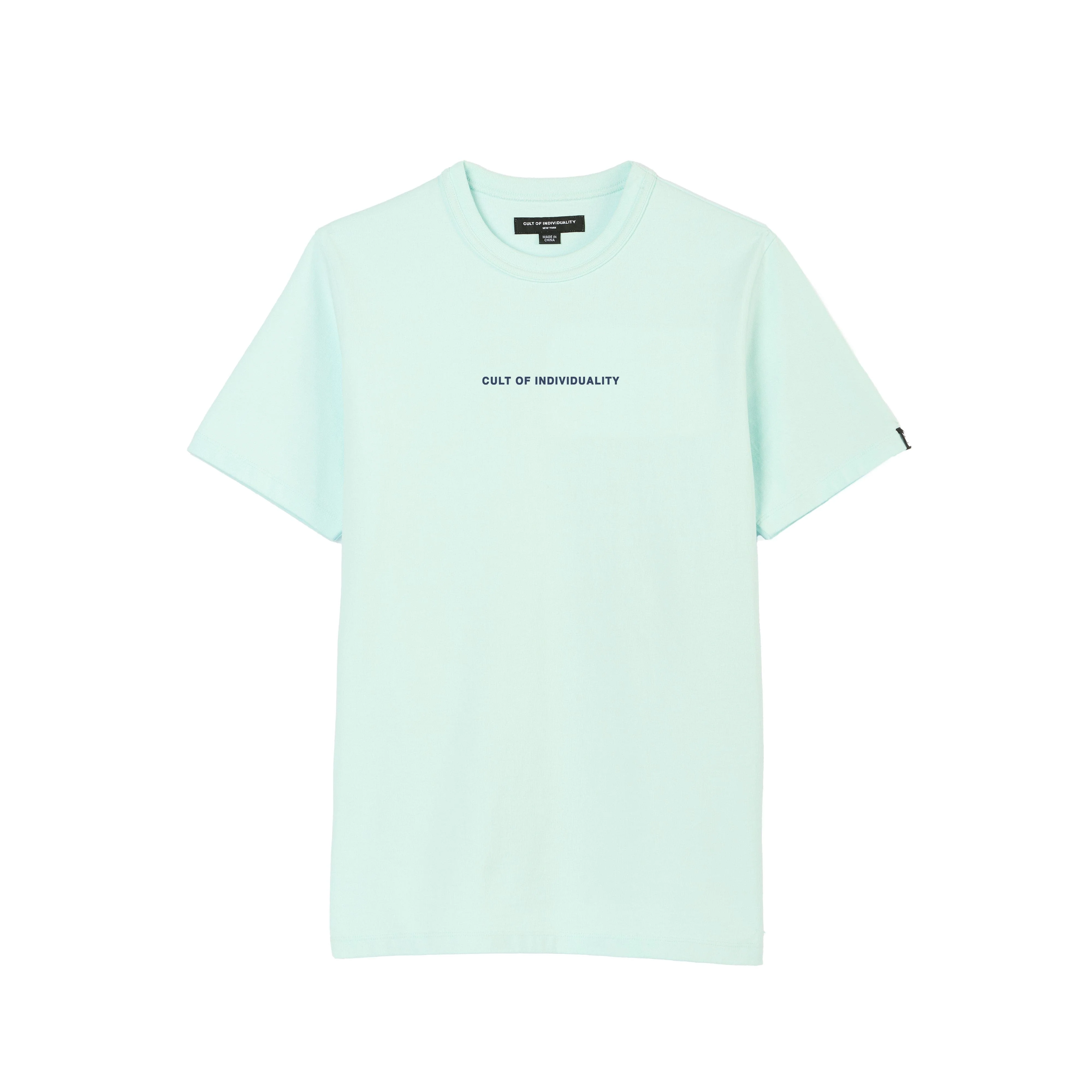 Cult's Heavyweight Short Sleeve Crew Neck Tee "Shimuchan" Logo in Powder Blue