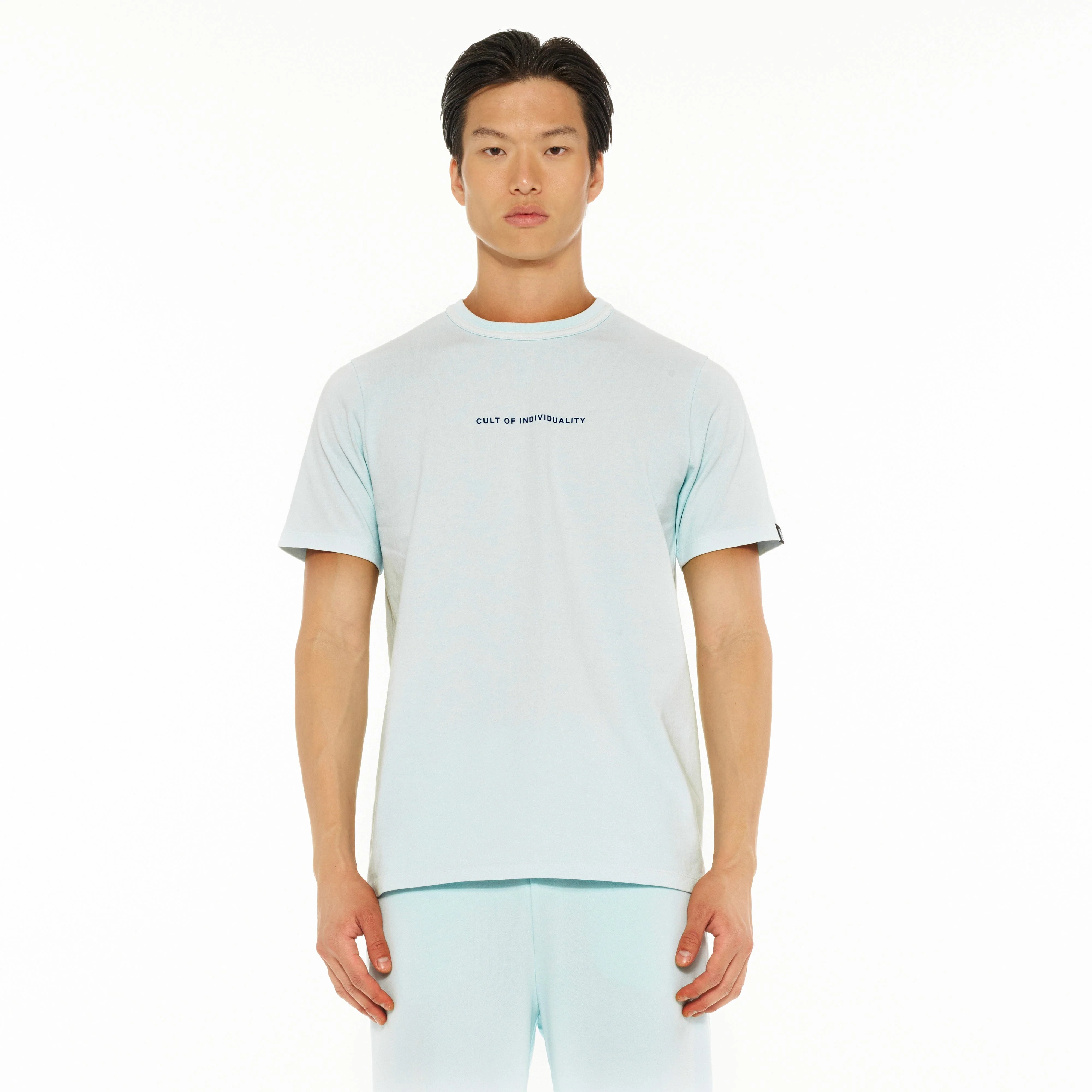 Cult's Heavyweight Short Sleeve Crew Neck Tee "Shimuchan" Logo in Powder Blue - Image 3