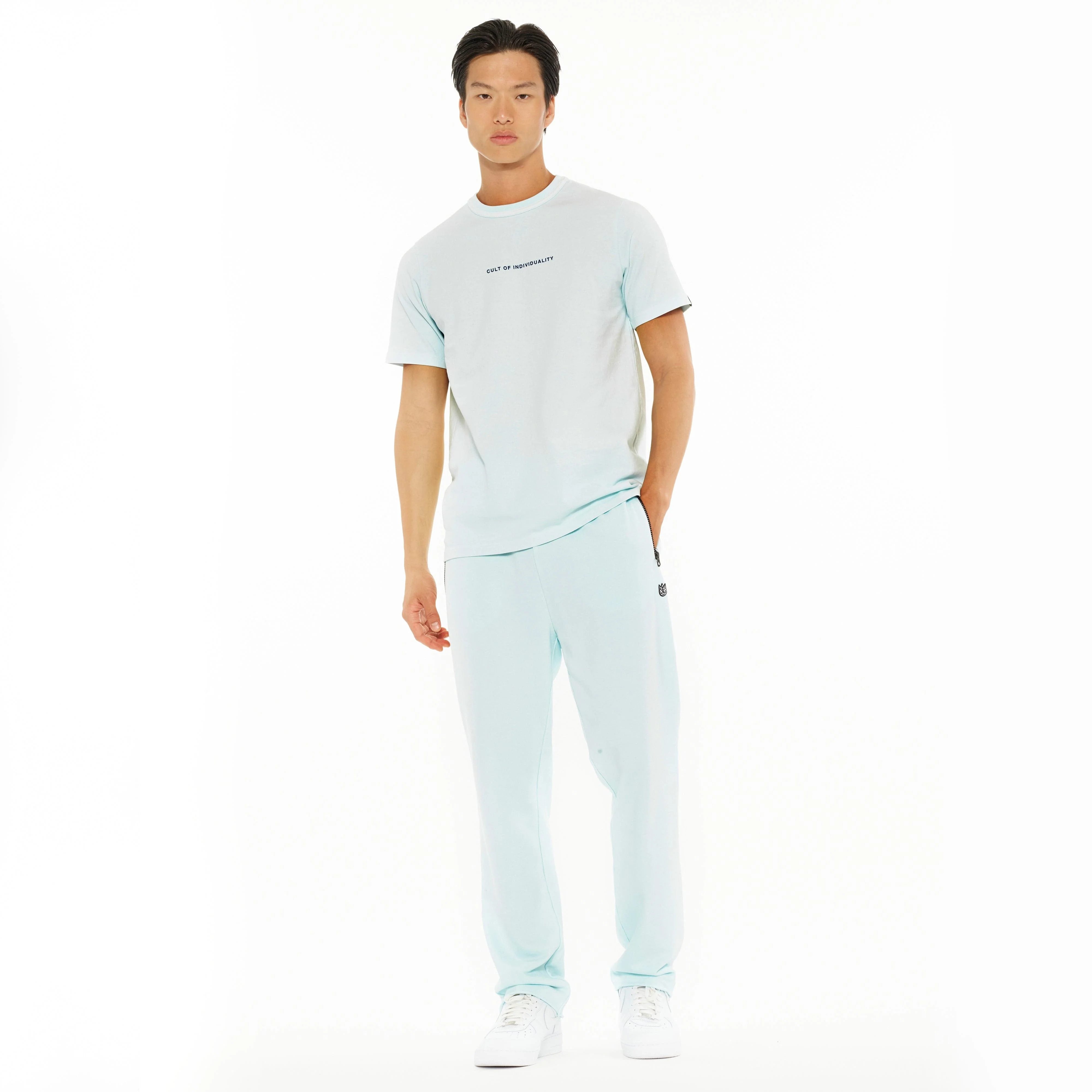 Cult's Heavyweight Short Sleeve Crew Neck Tee "Shimuchan" Logo in Powder Blue - Image 4