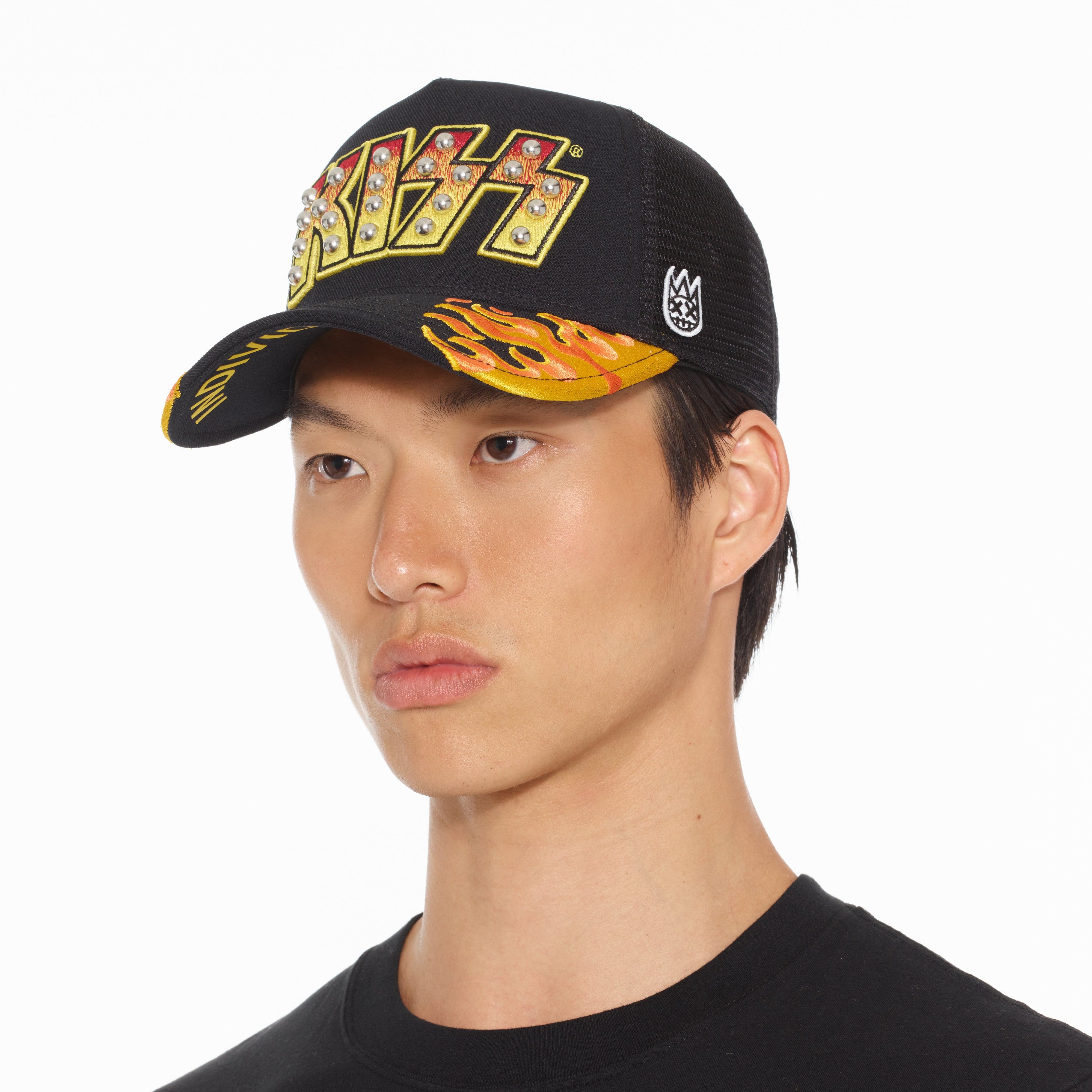 Cult's Kiss Logo Trucker Hat in Black - Image 3