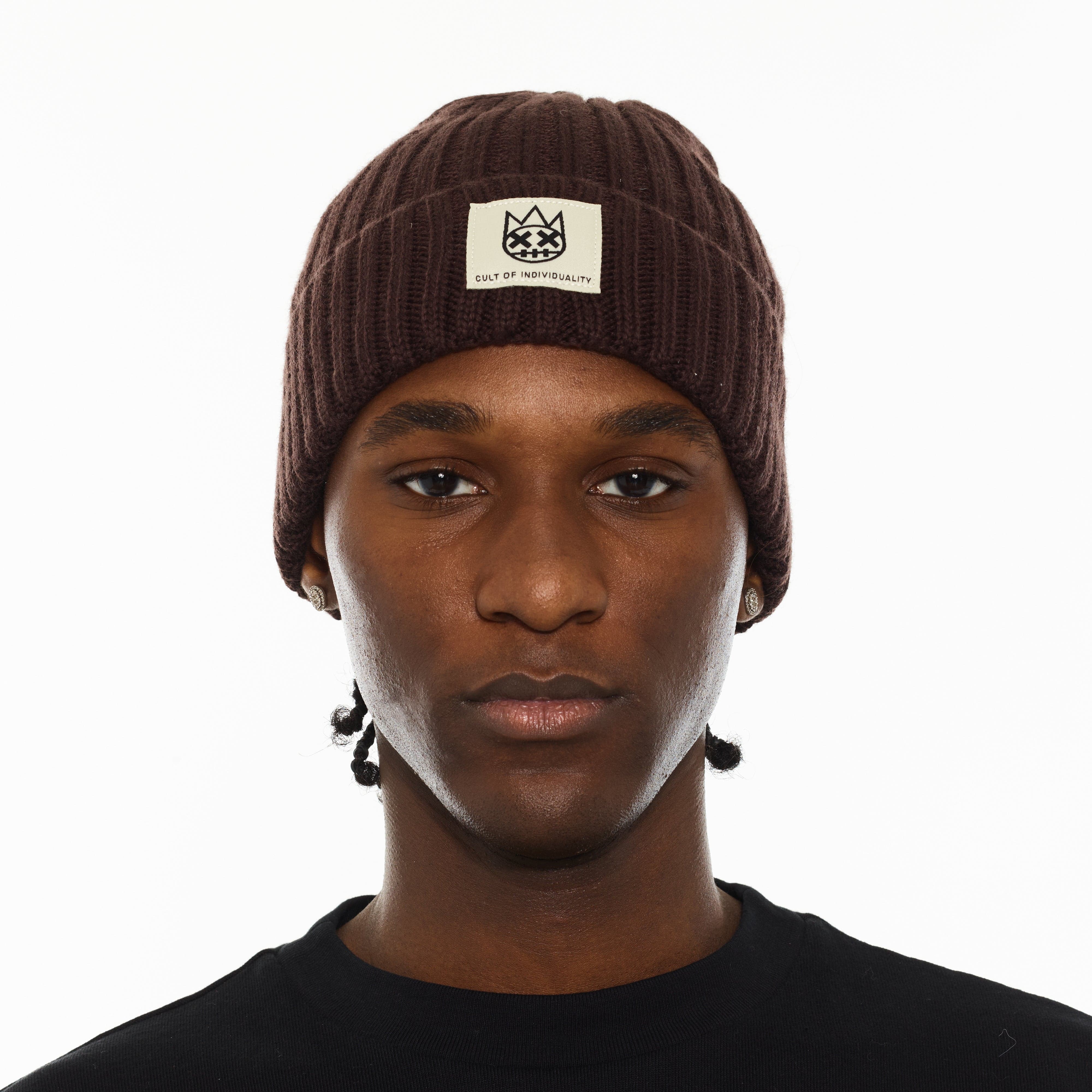 Cult's Knit Hat in Chocolate - Image 2