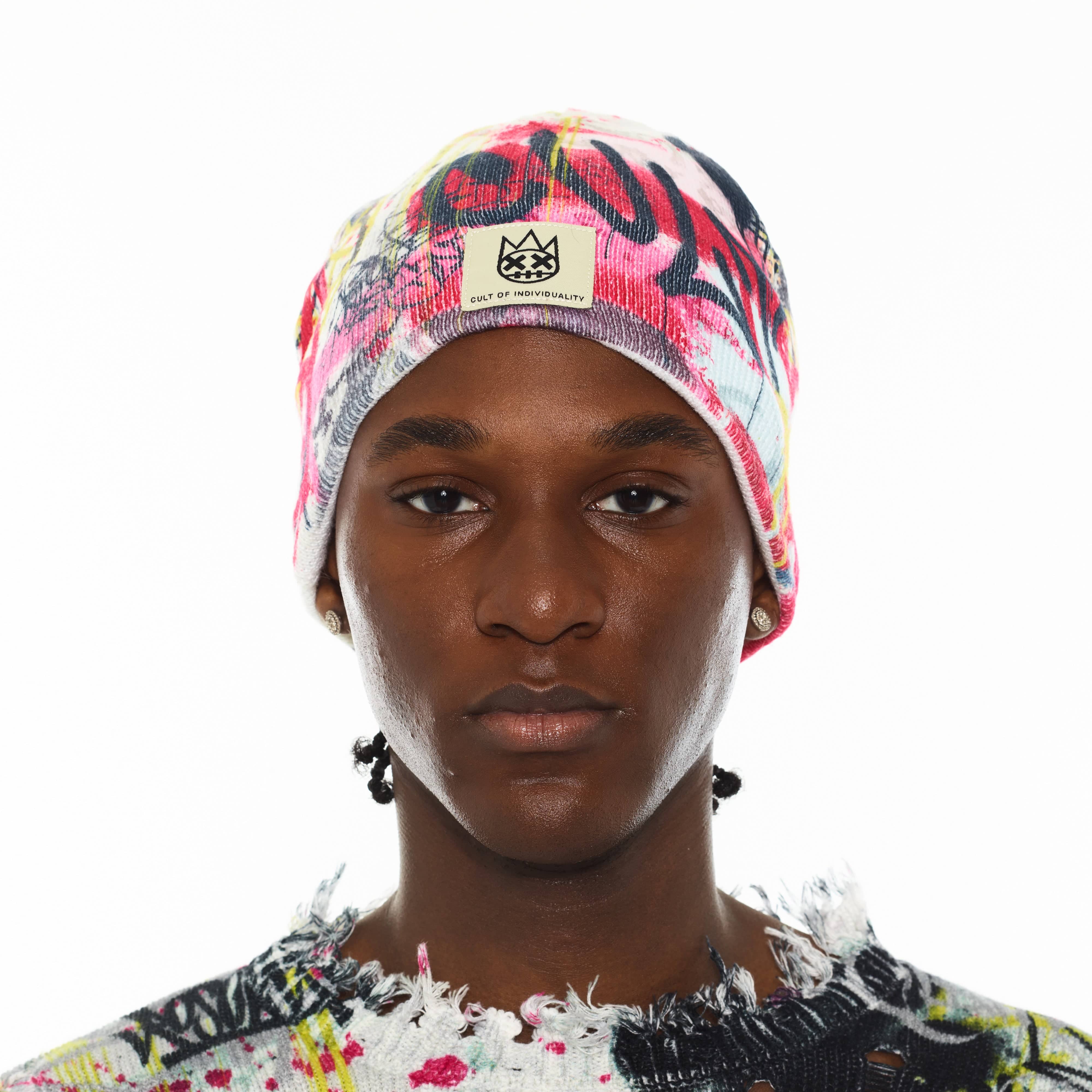 Cult's Knit Hat in Graffiti - Image 2