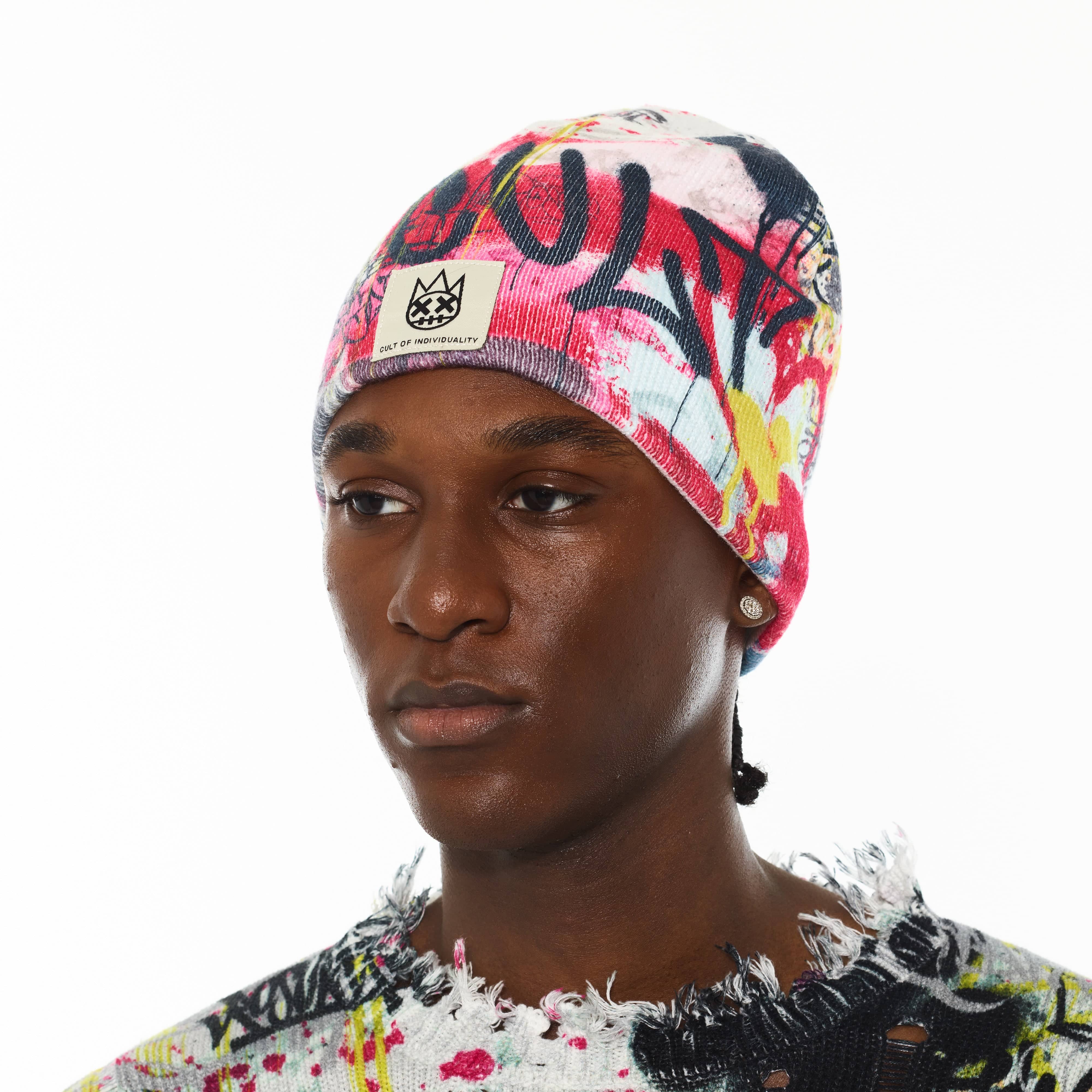 Cult's Knit Hat in Graffiti - Image 3