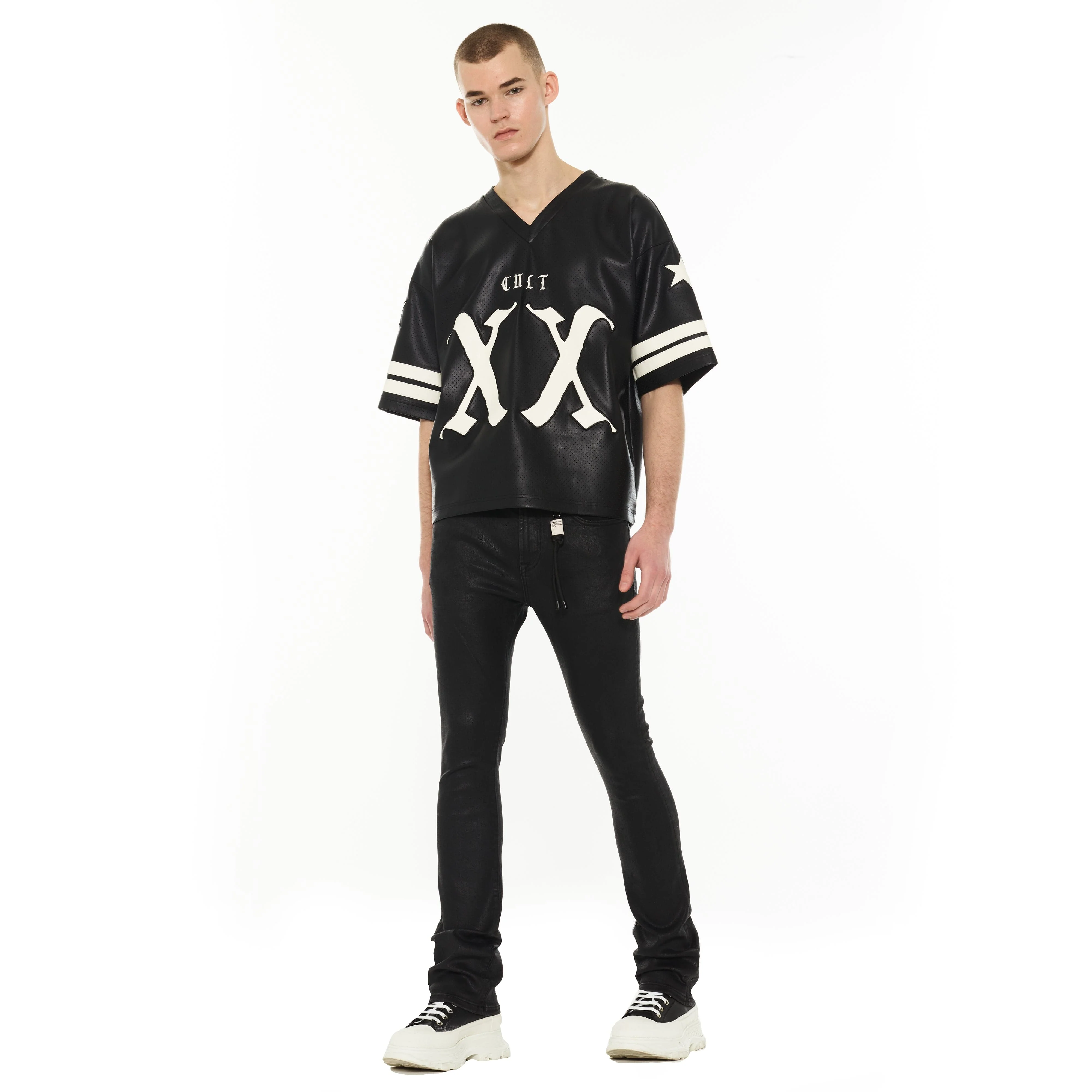 Cult's Lenny Bootcut 603 Jeans in Black Coated - Image 6