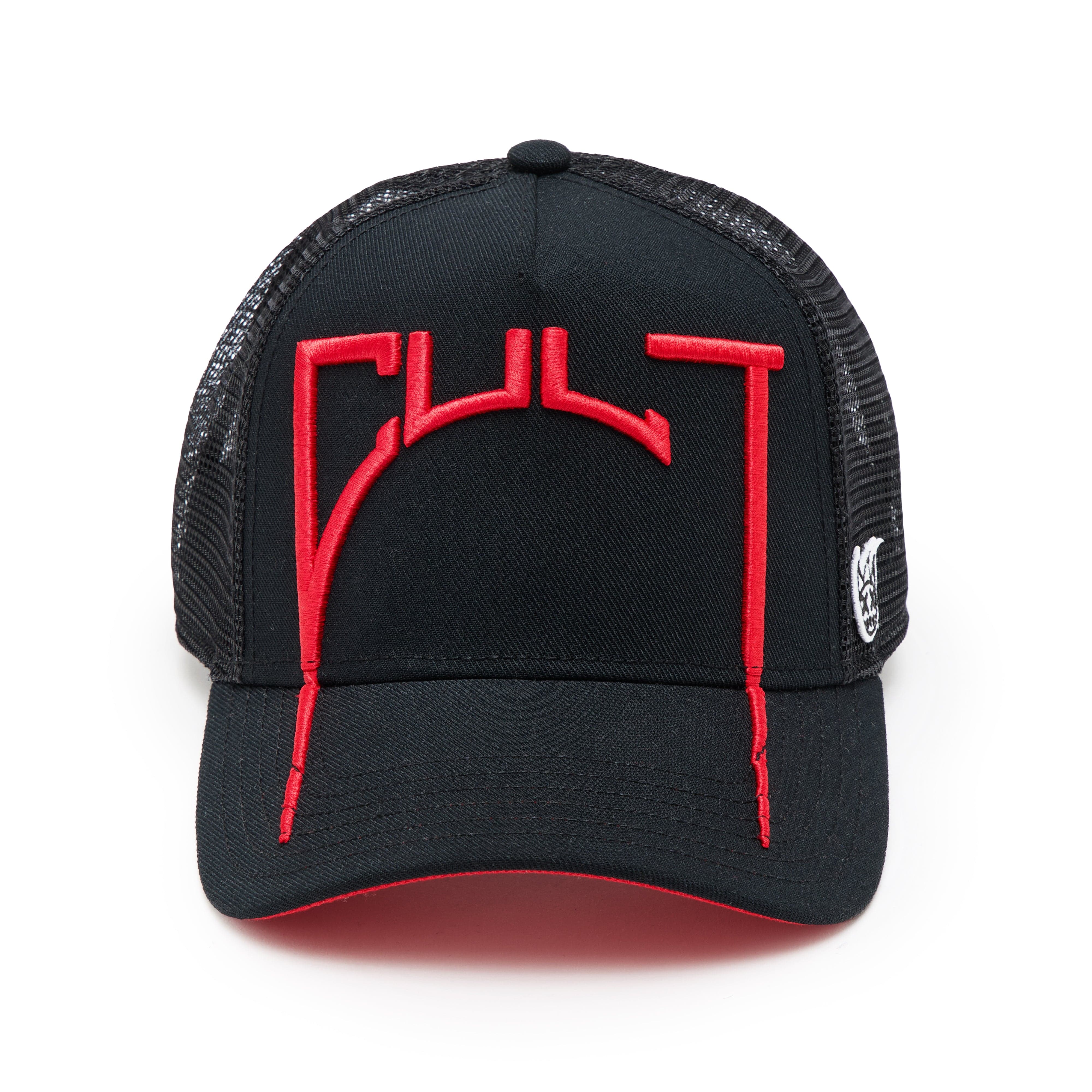 Cult's Logo Mesh Back Trucker Hat "Cult Arch" in Black