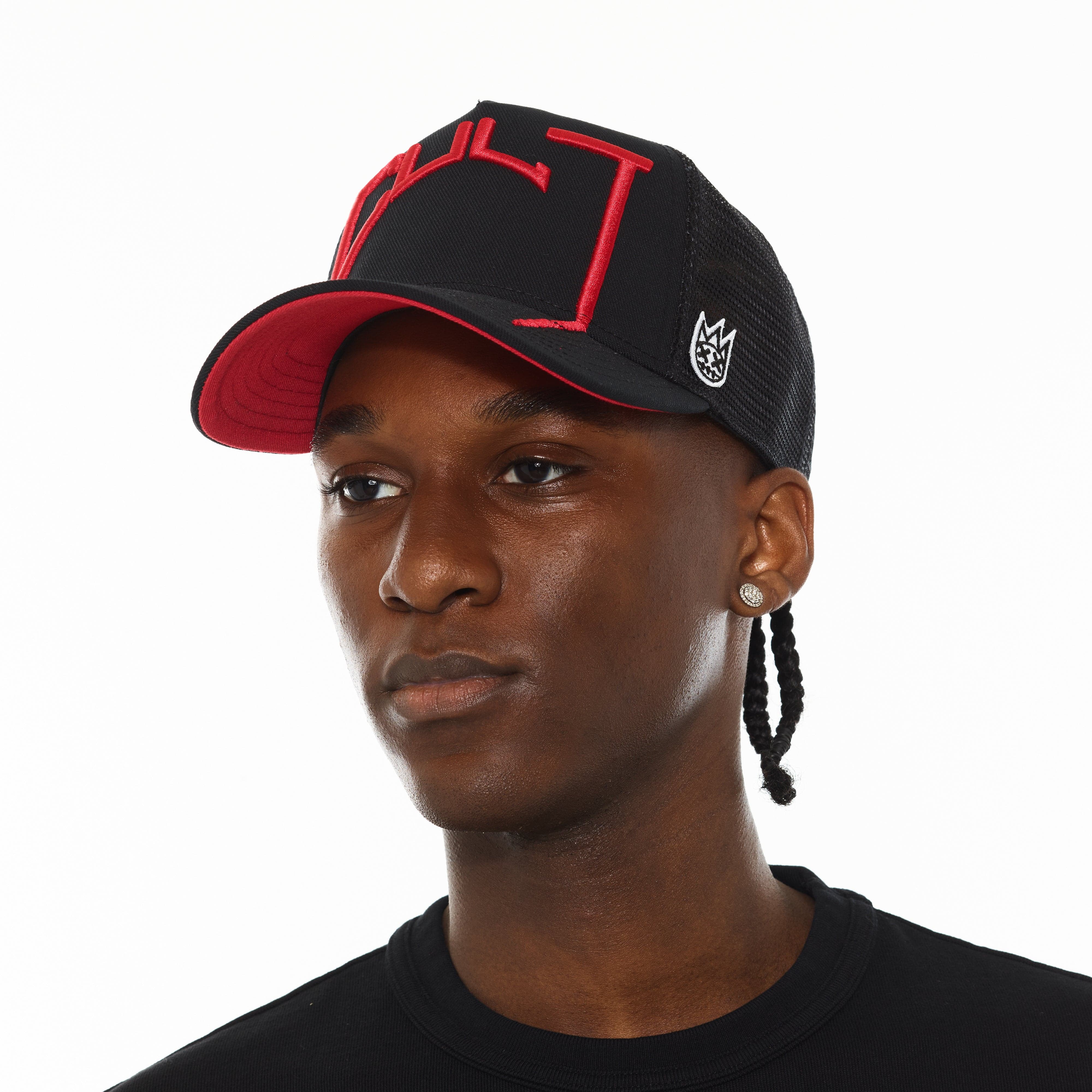 Cult's Logo Mesh Back Trucker Hat "Cult Arch" in Black - Image 4