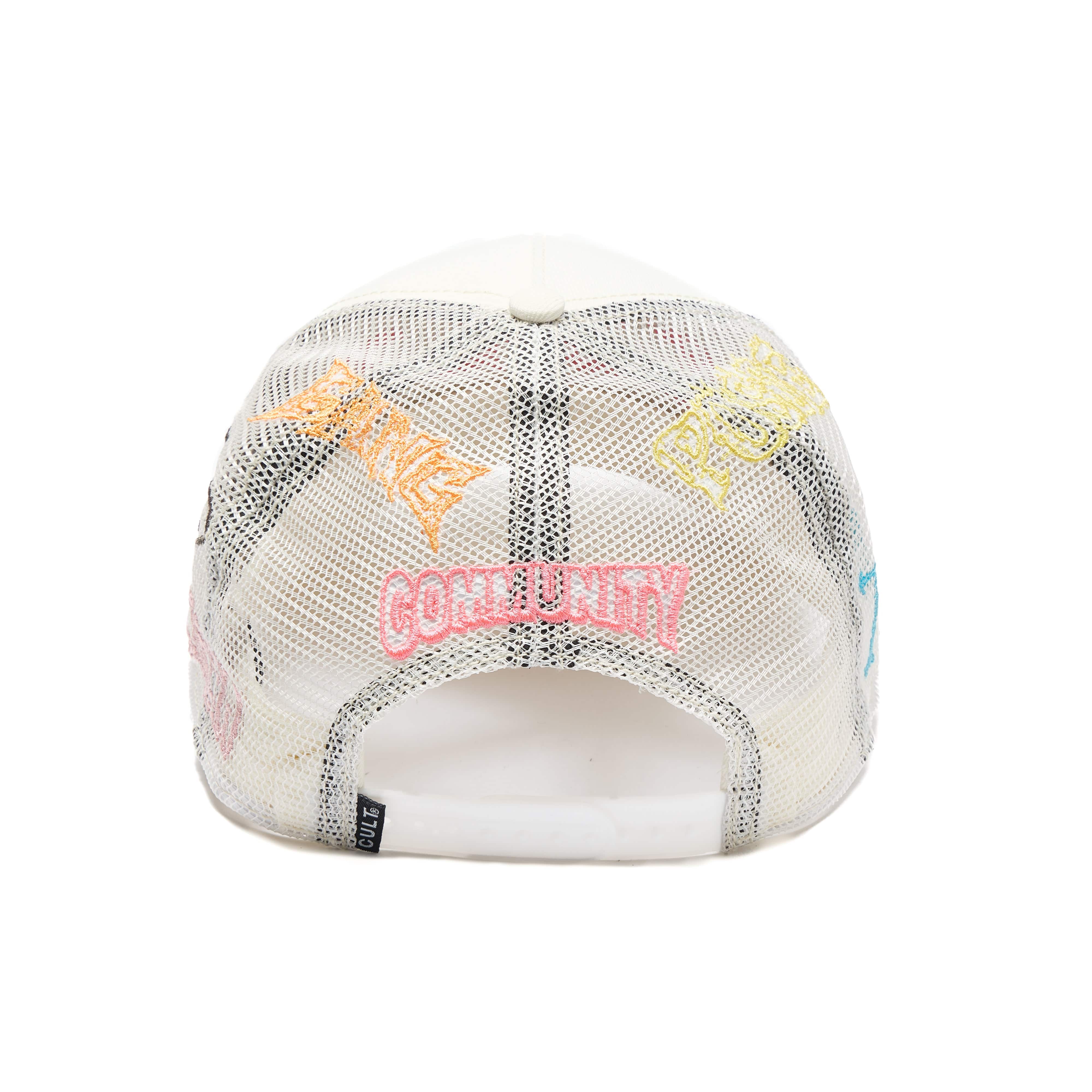 Cult's Logo Mesh Back Trucker Hat "Cult Community" in Winter White - Image 2