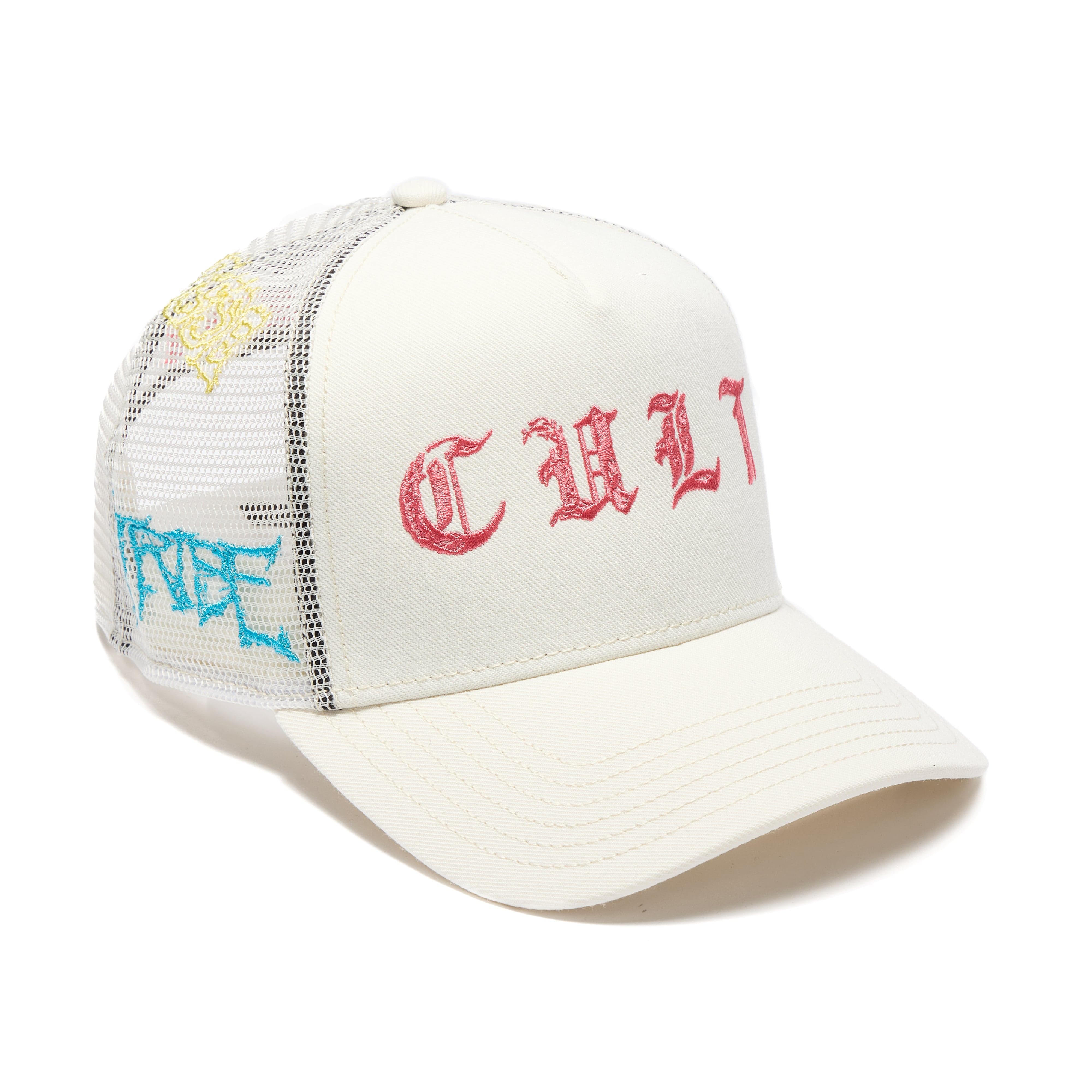 Cult's Logo Mesh Back Trucker Hat "Cult Community" in Winter White - Image 3