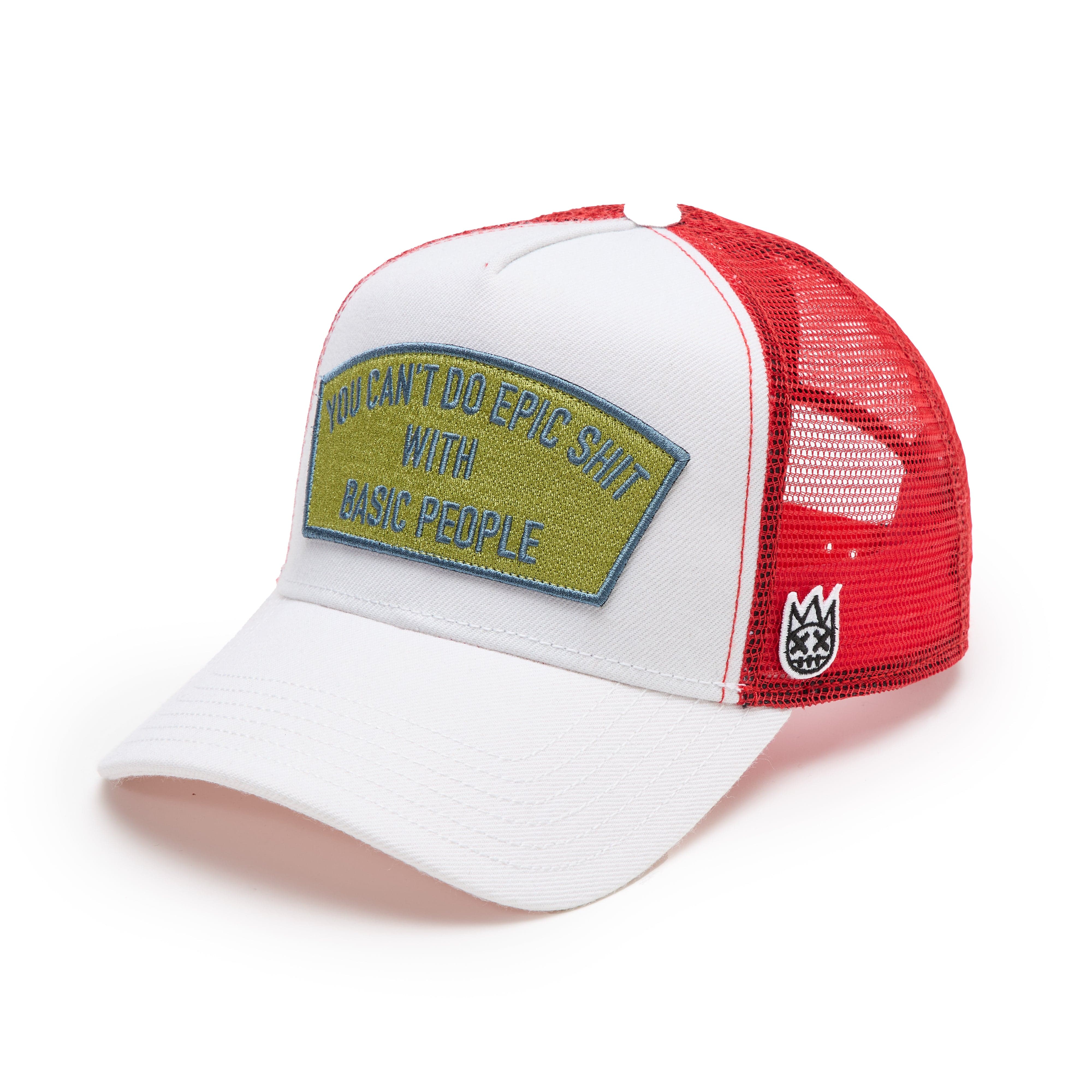 Cult's Logo Mesh Back Trucker Hat "Epic Shit" in Winter White - Image 2