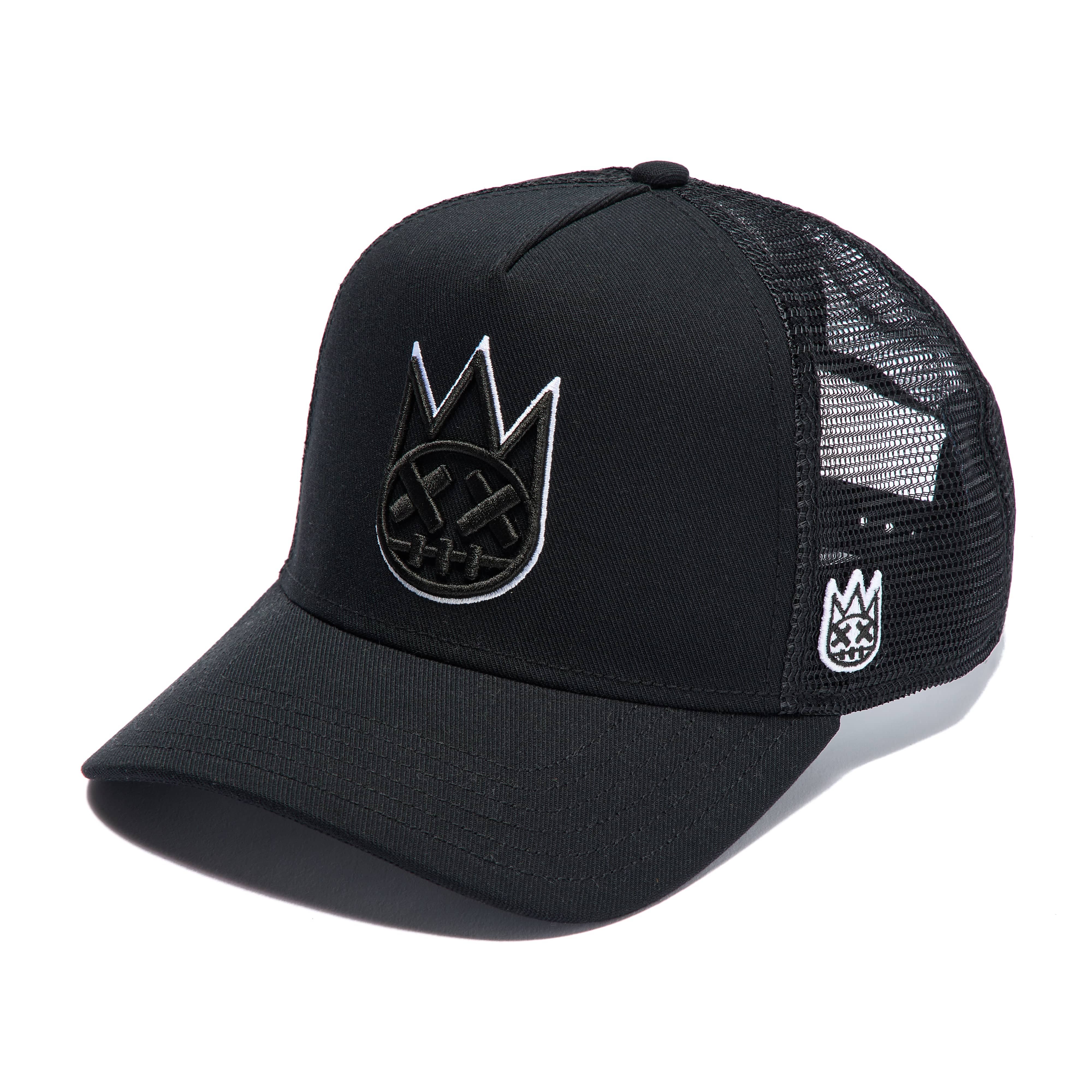 Cult's Logo Mesh Back Trucker Hat In Black - Image 2