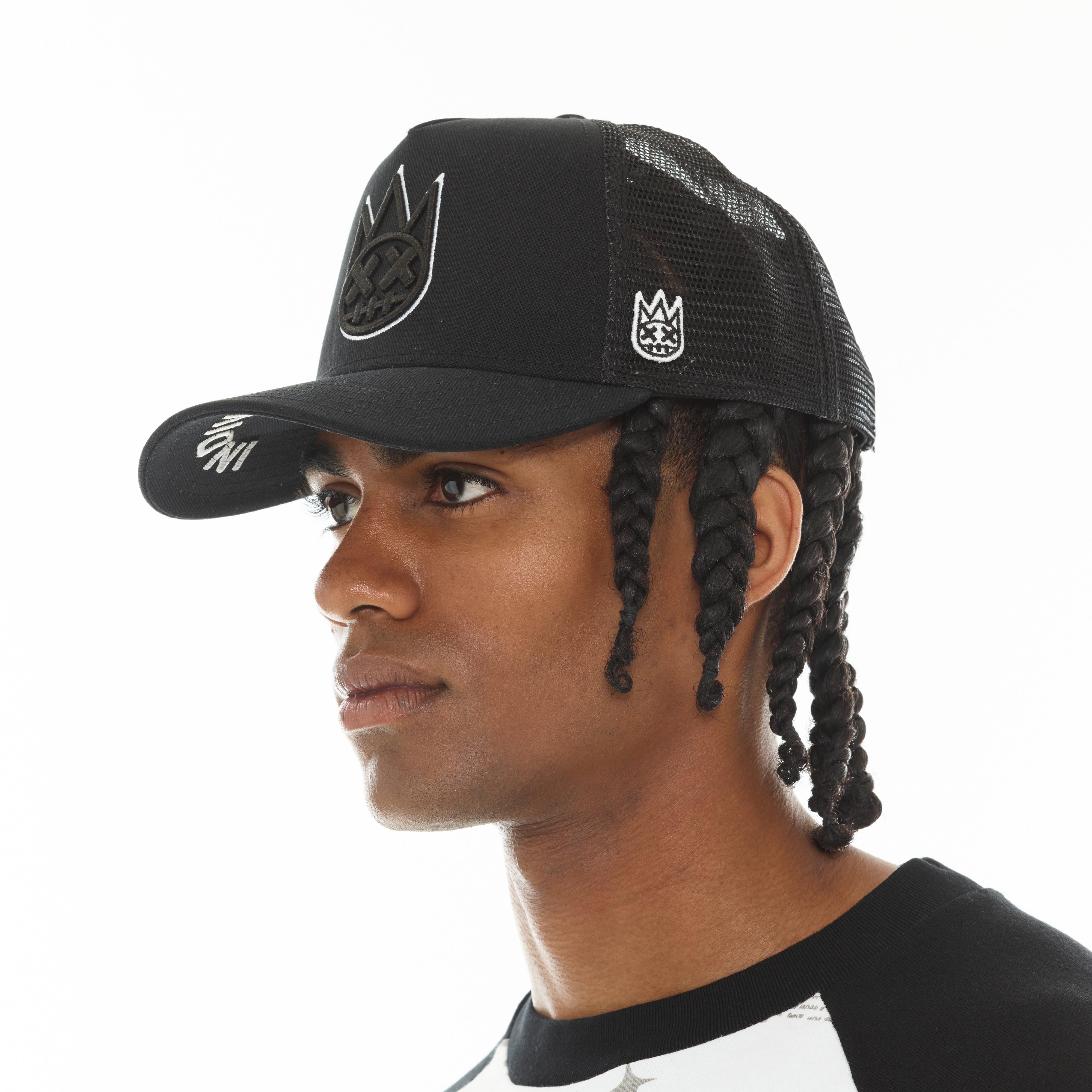Cult's Logo Mesh Back Trucker Hat In Black - Image 4