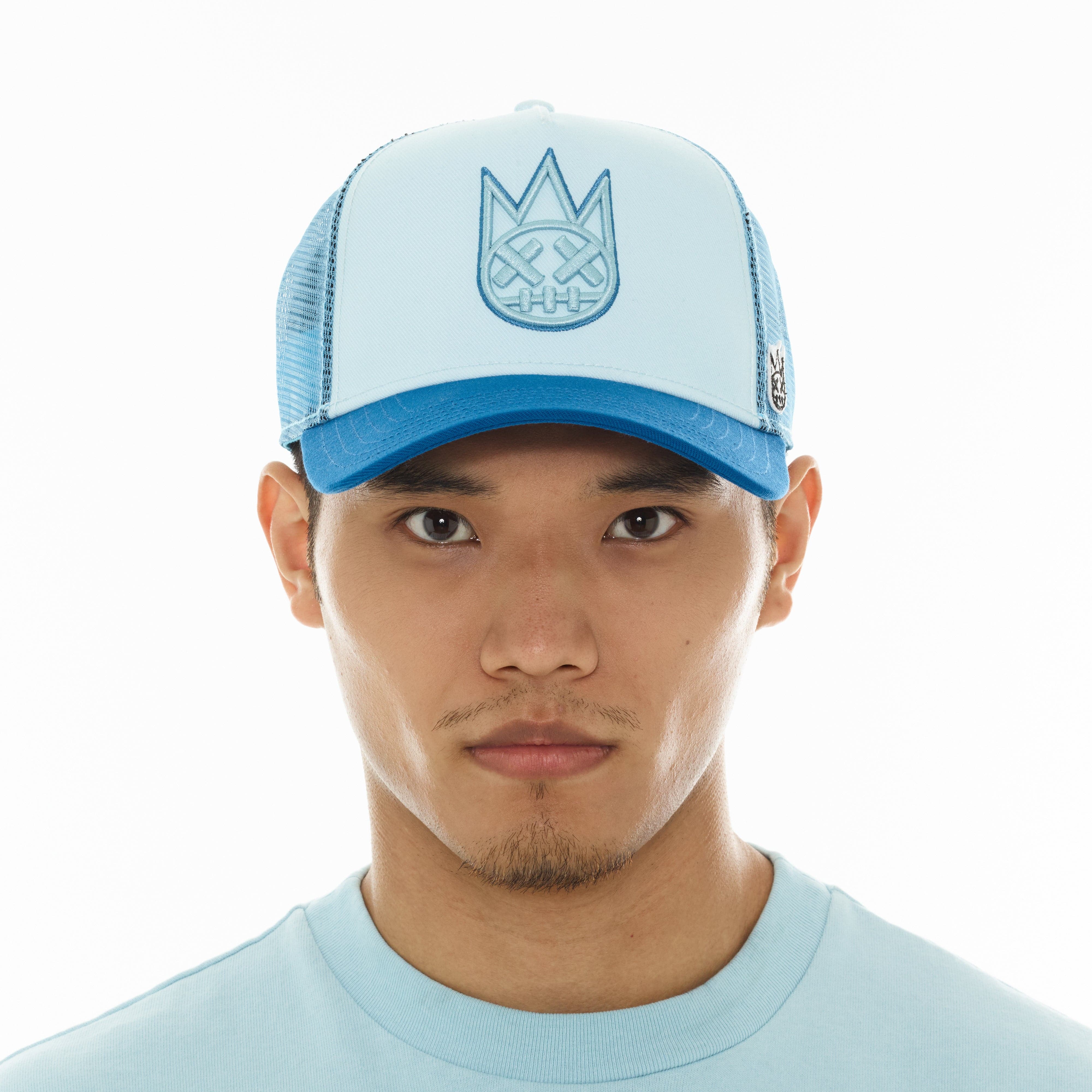 Cult's Logo Mesh Back Trucker Hat In Blue Glow - Image 3