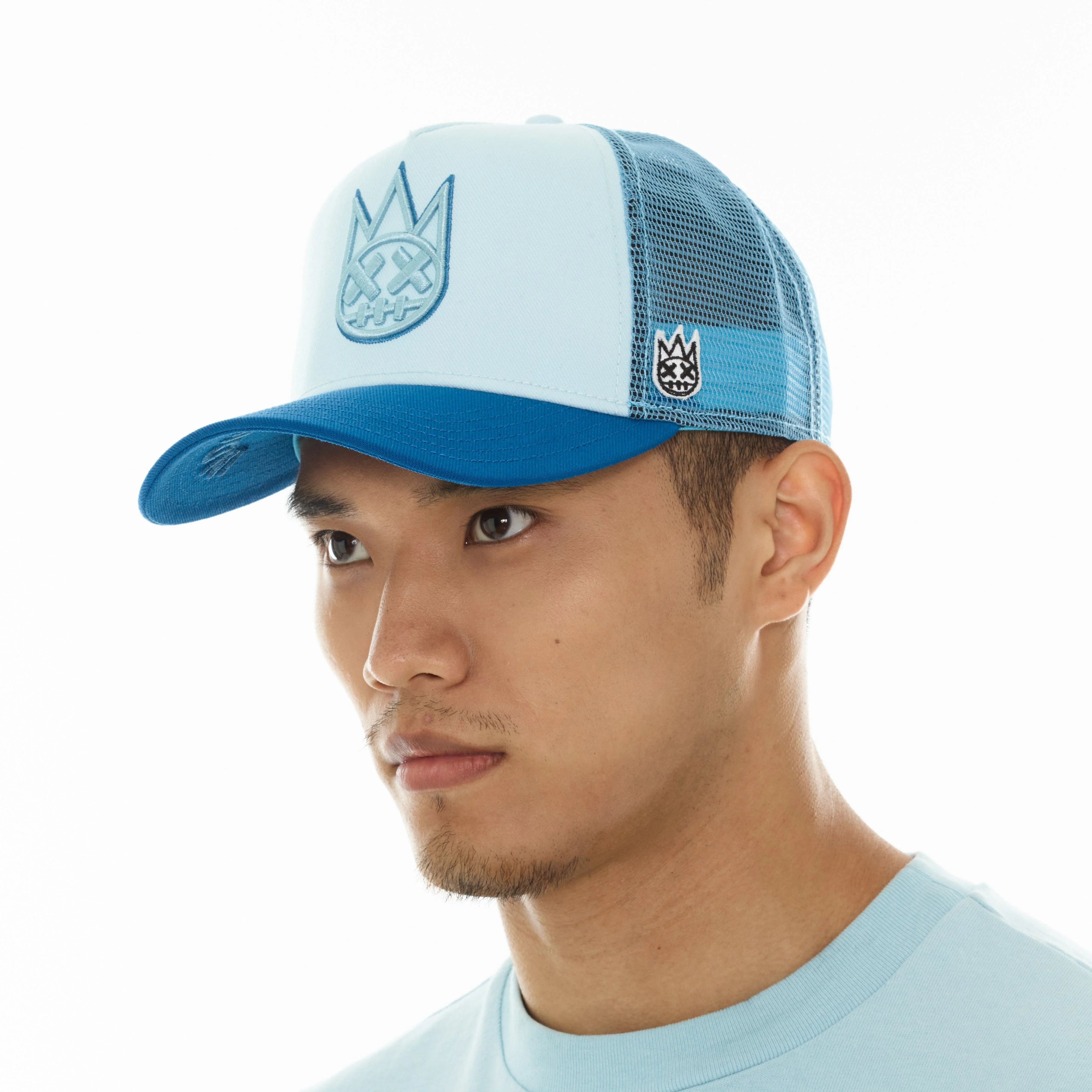 Cult's Logo Mesh Back Trucker Hat In Blue Glow - Image 4