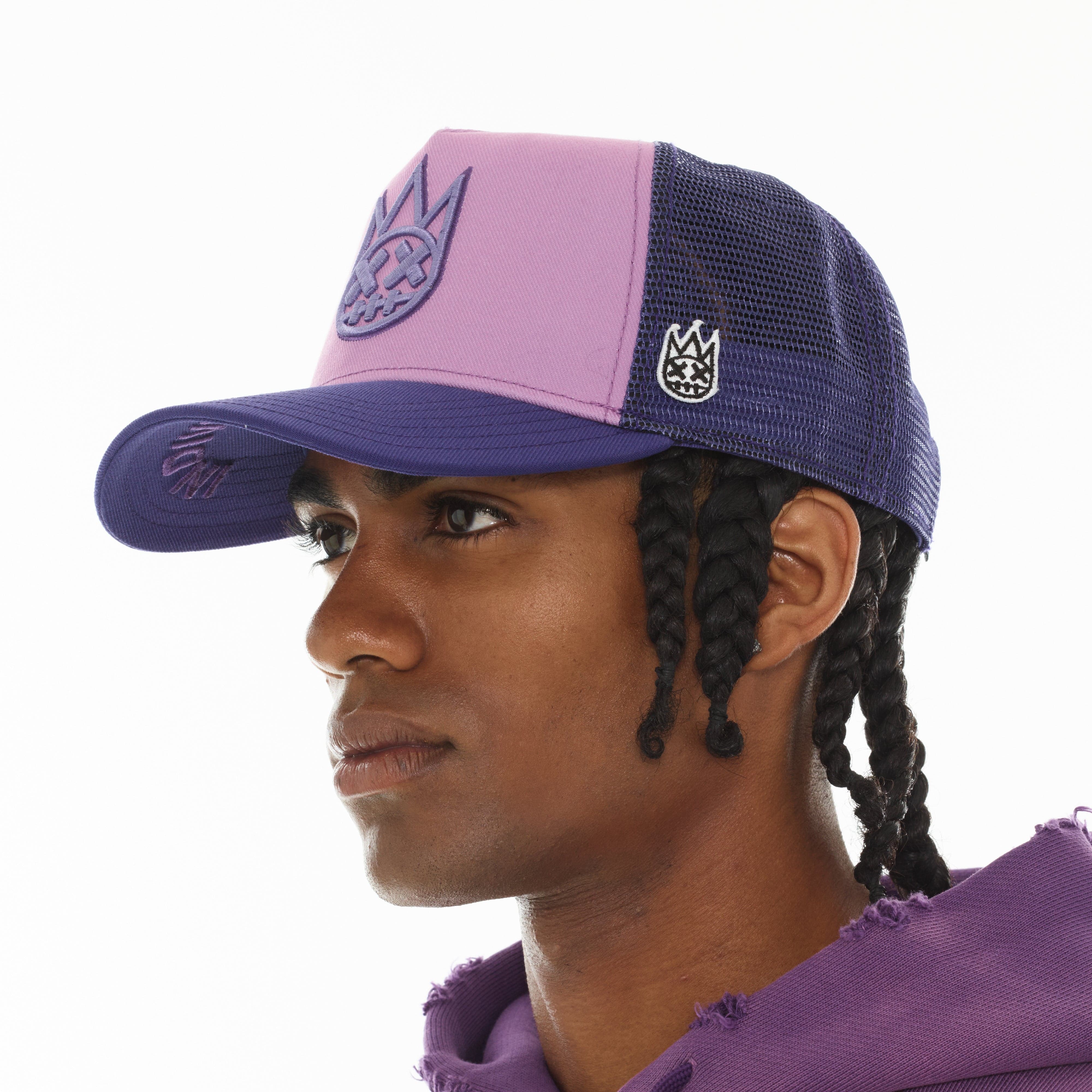Cult's Logo Mesh Back Trucker Hat In Dusty Lavender - Image 4