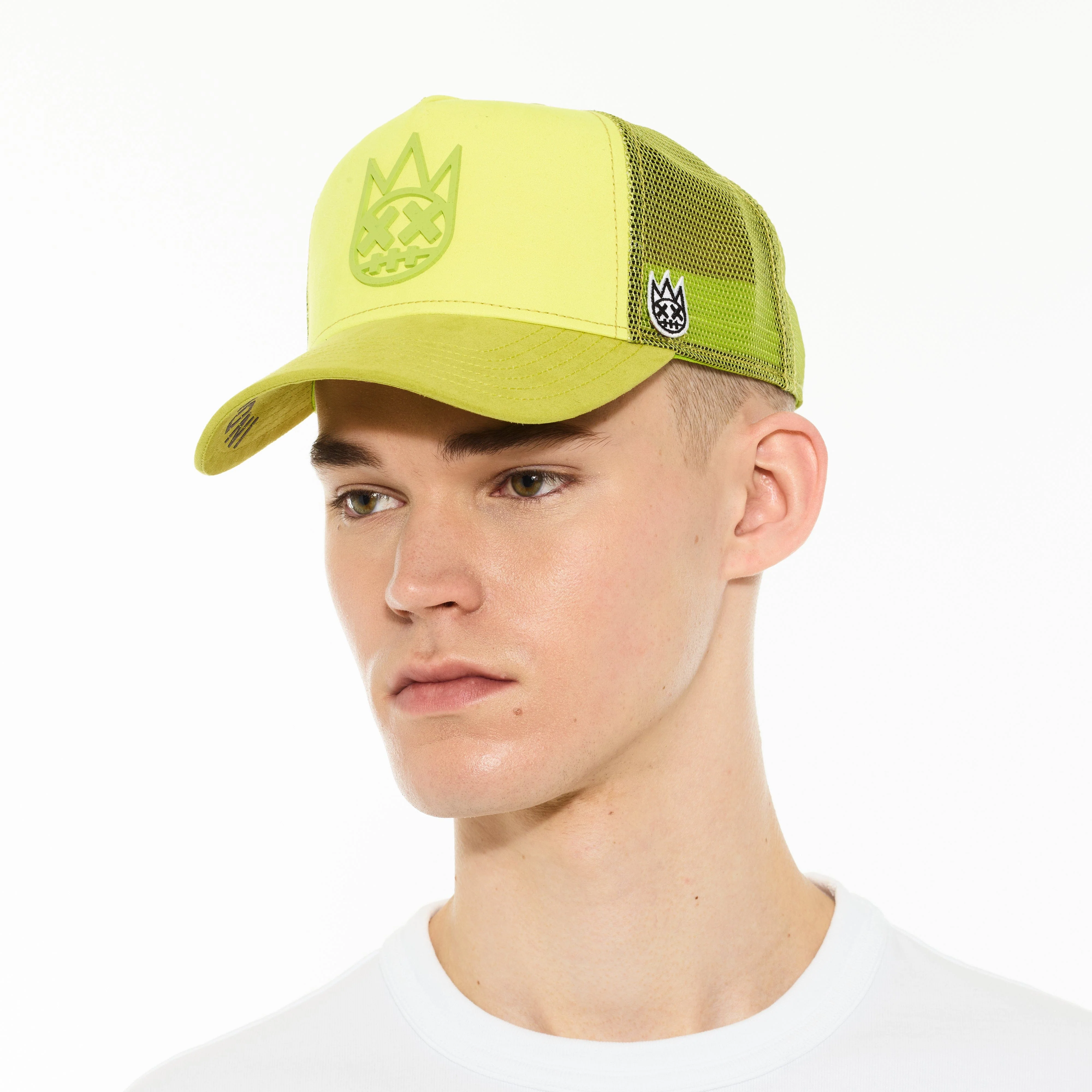 Cult's Logo Mesh Back Trucker Hat "Shimuchan" in Neon Yellow - Image 4
