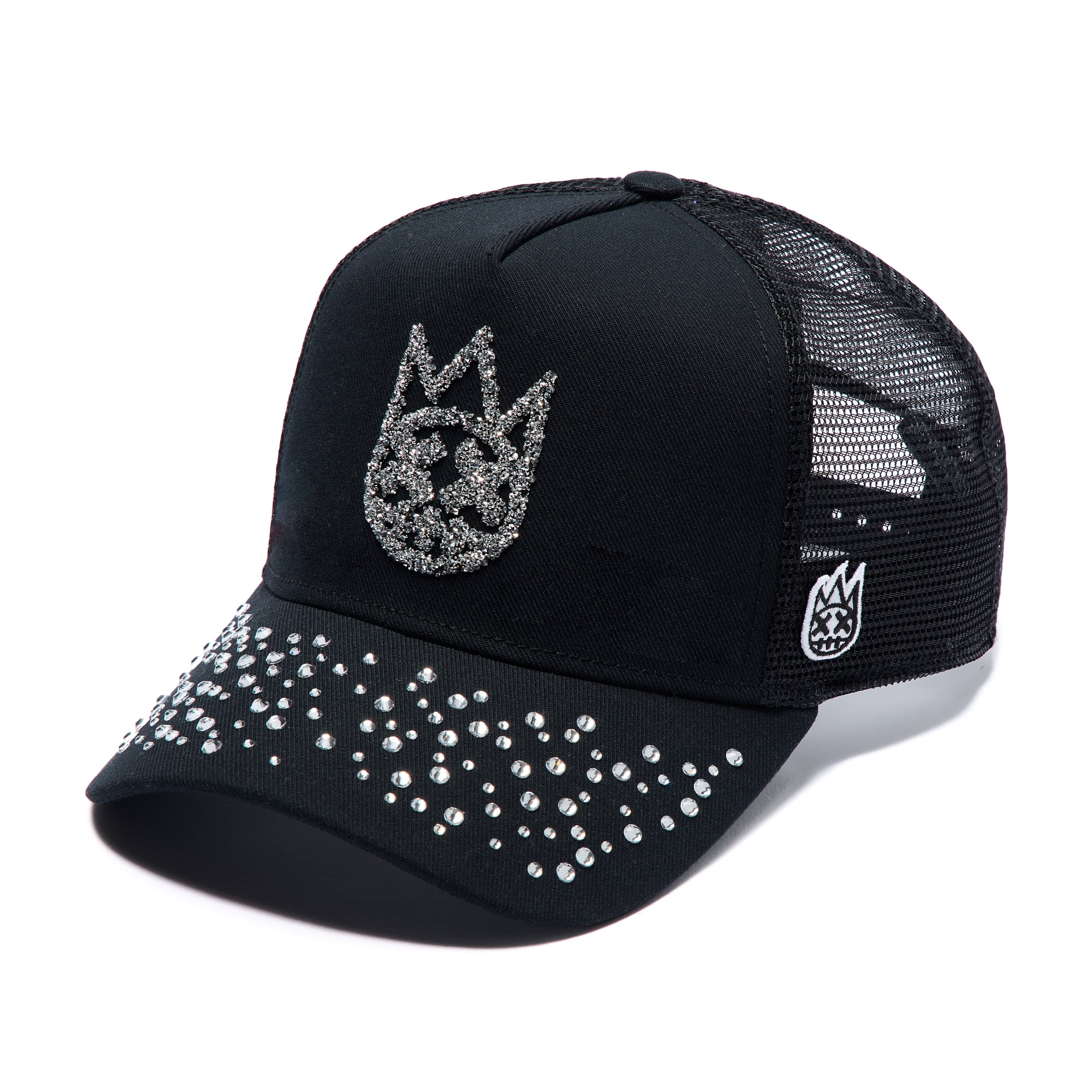 Cult's Mesh Back Trucker Hat "Crystals" In Black - Image 2