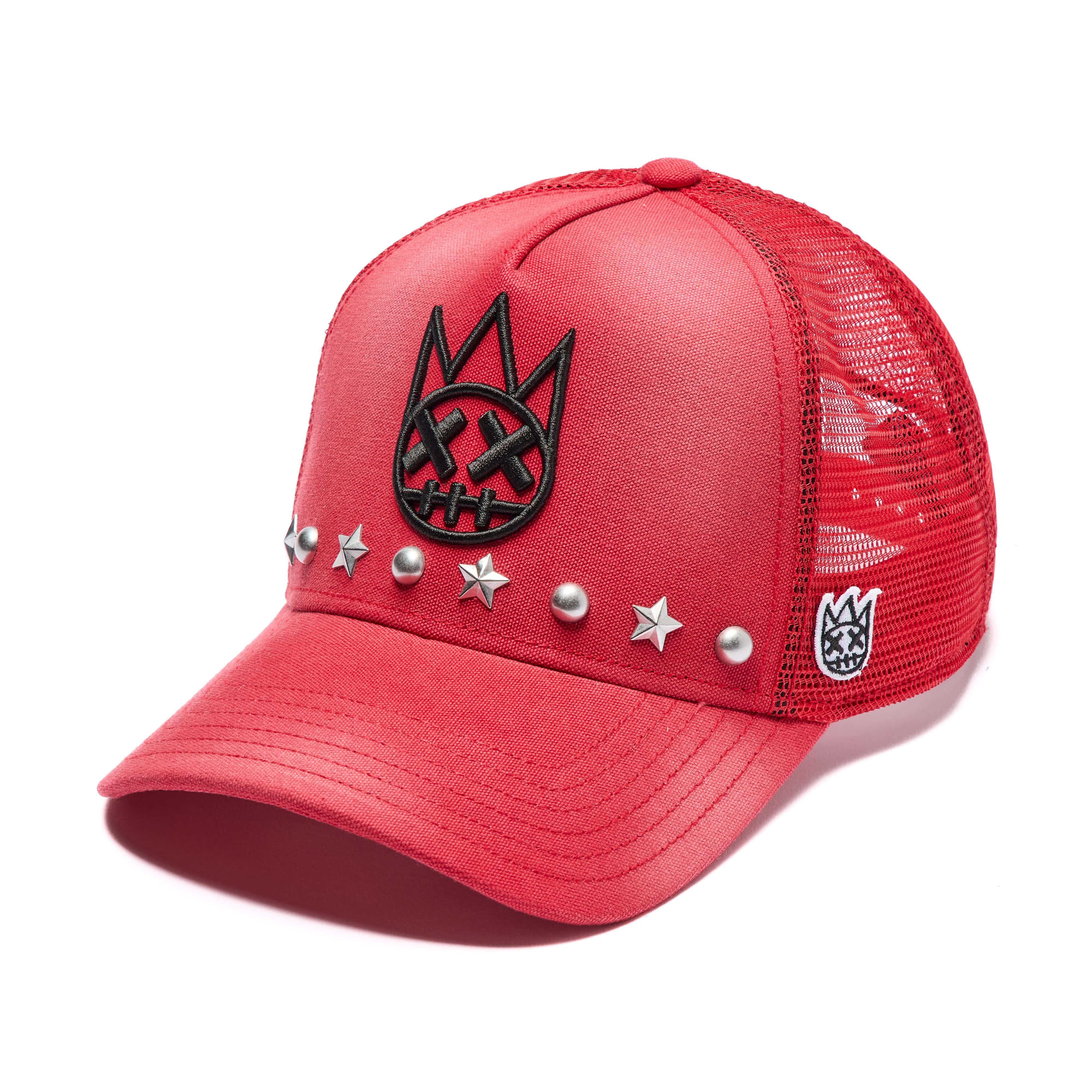 Cult's Mesh Back Trucker Hat "Horseman" In Rococco Red - Image 2