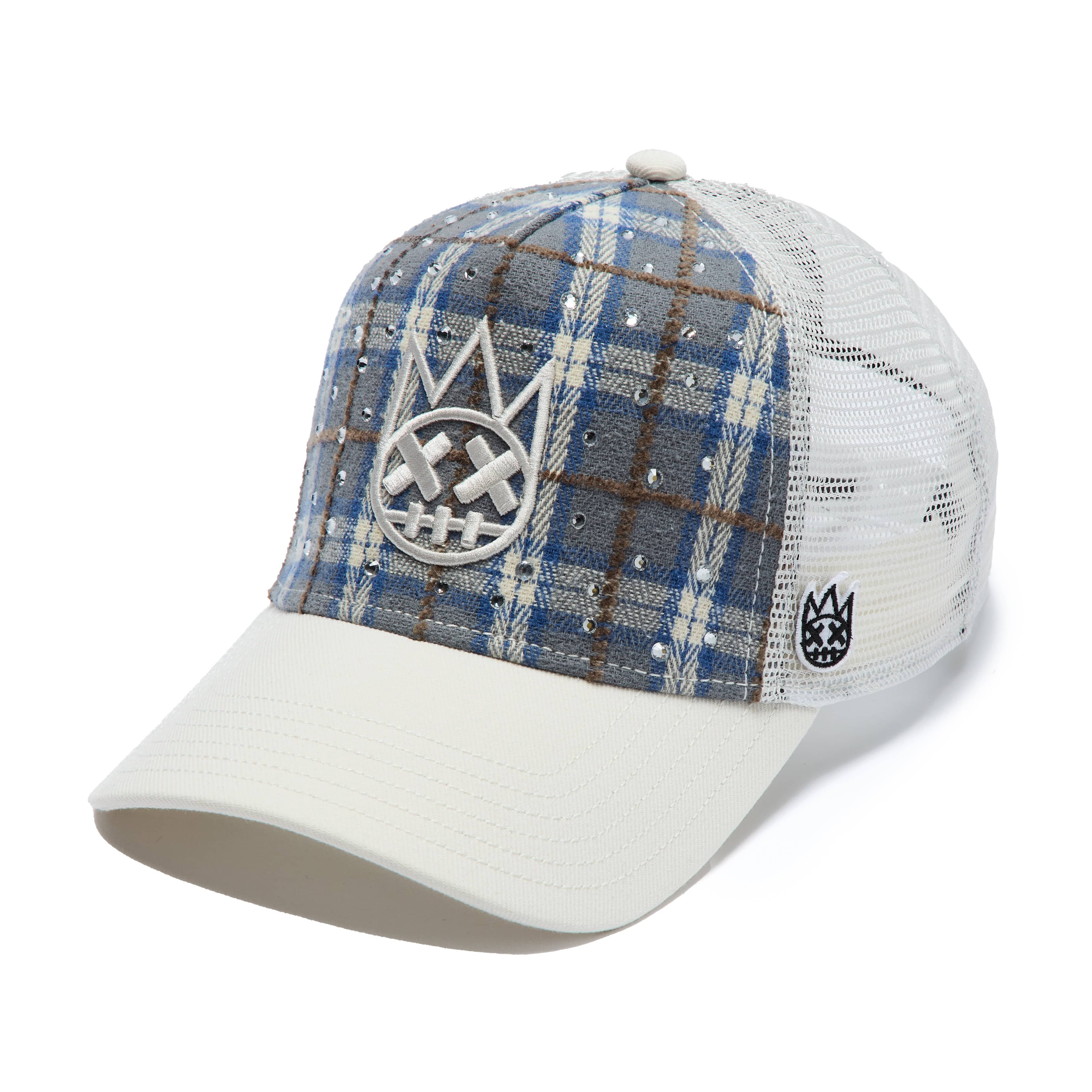 Cult's Mesh Back Trucker Hat "Plaid" In Blue Plaid - Image 2