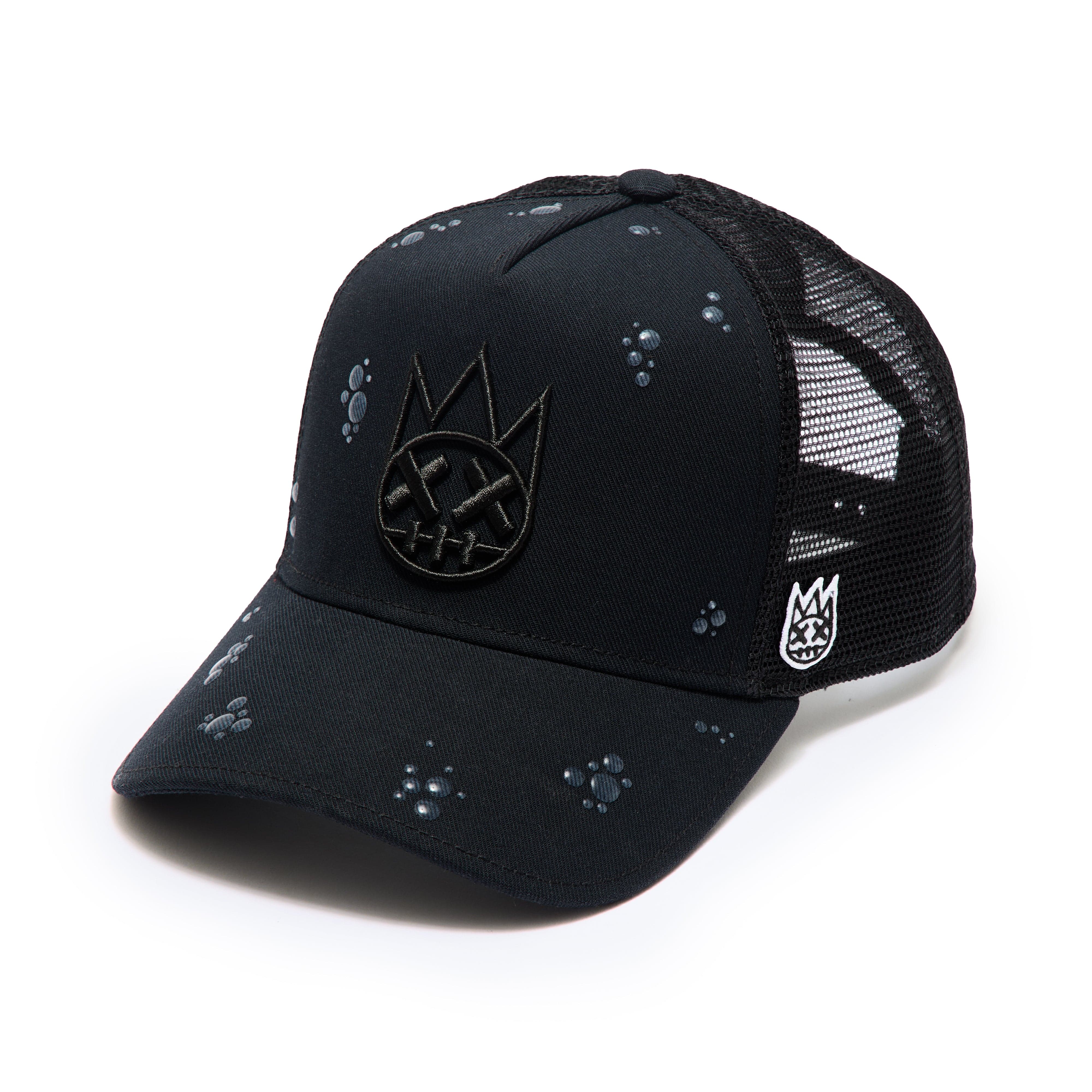 Cult's Mesh Back Trucker Hat "Raindrop" In Black - Image 2