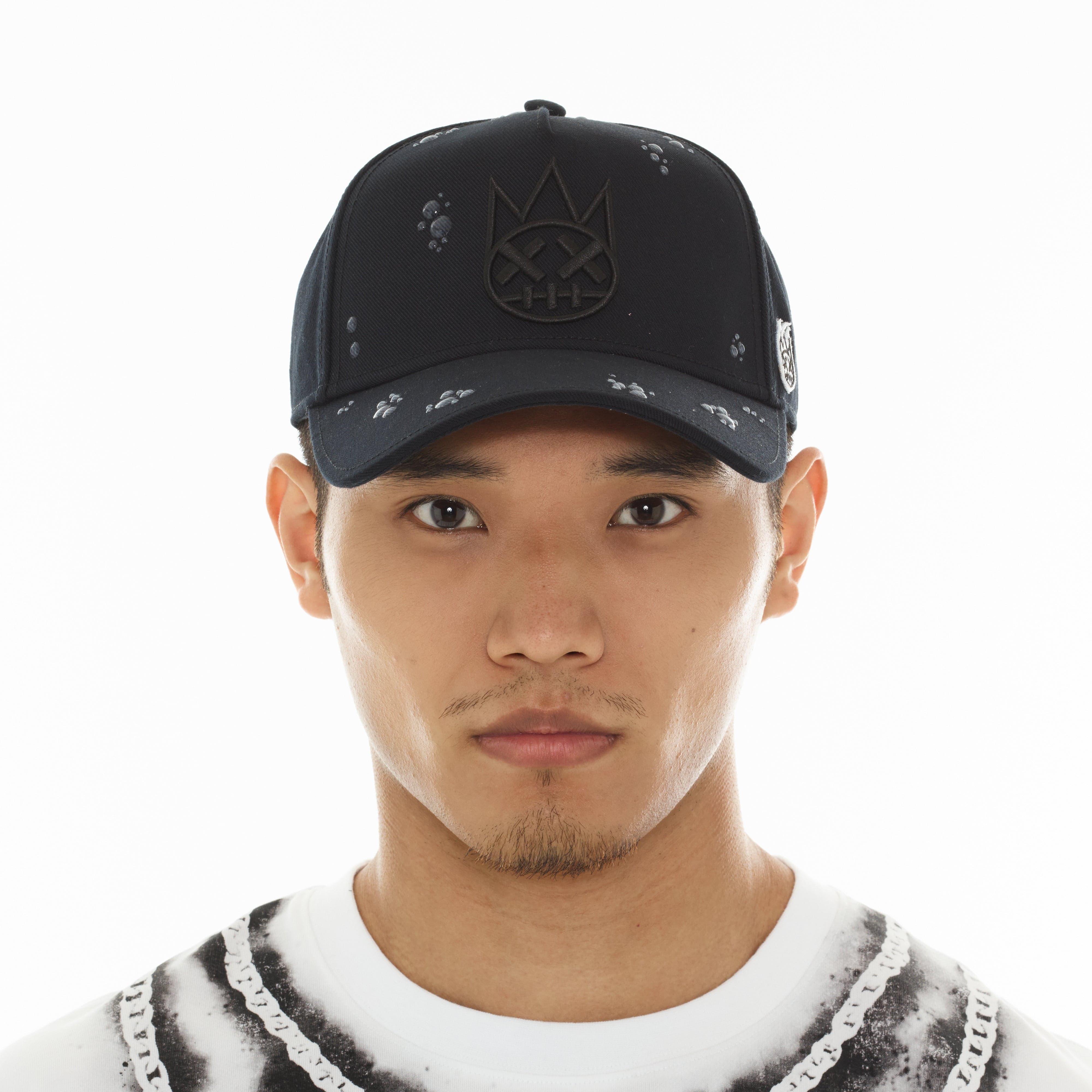 Cult's Mesh Back Trucker Hat "Raindrop" In Black - Image 3