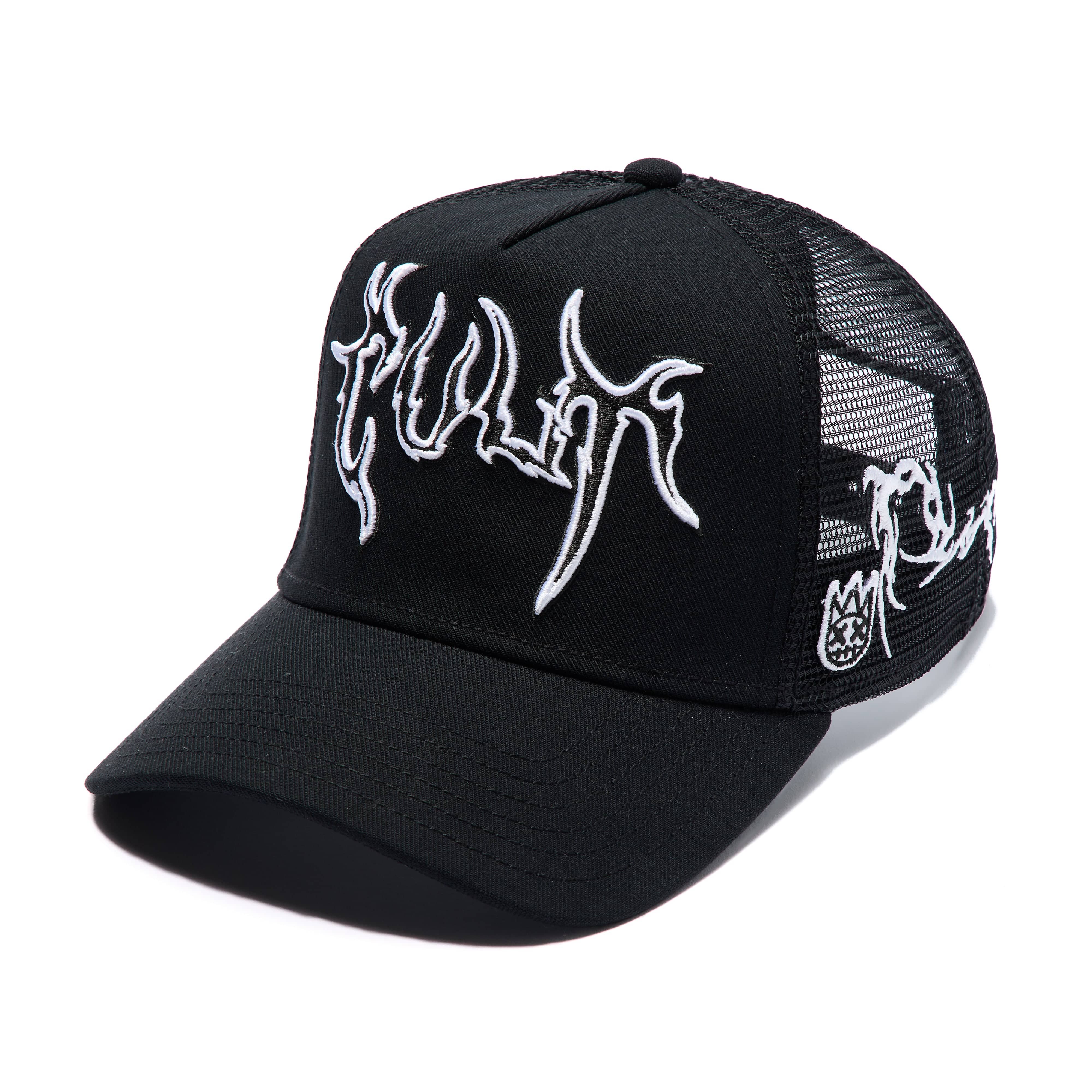 Cult's Mesh Back Trucker Hat "Raven" In Black - Image 2