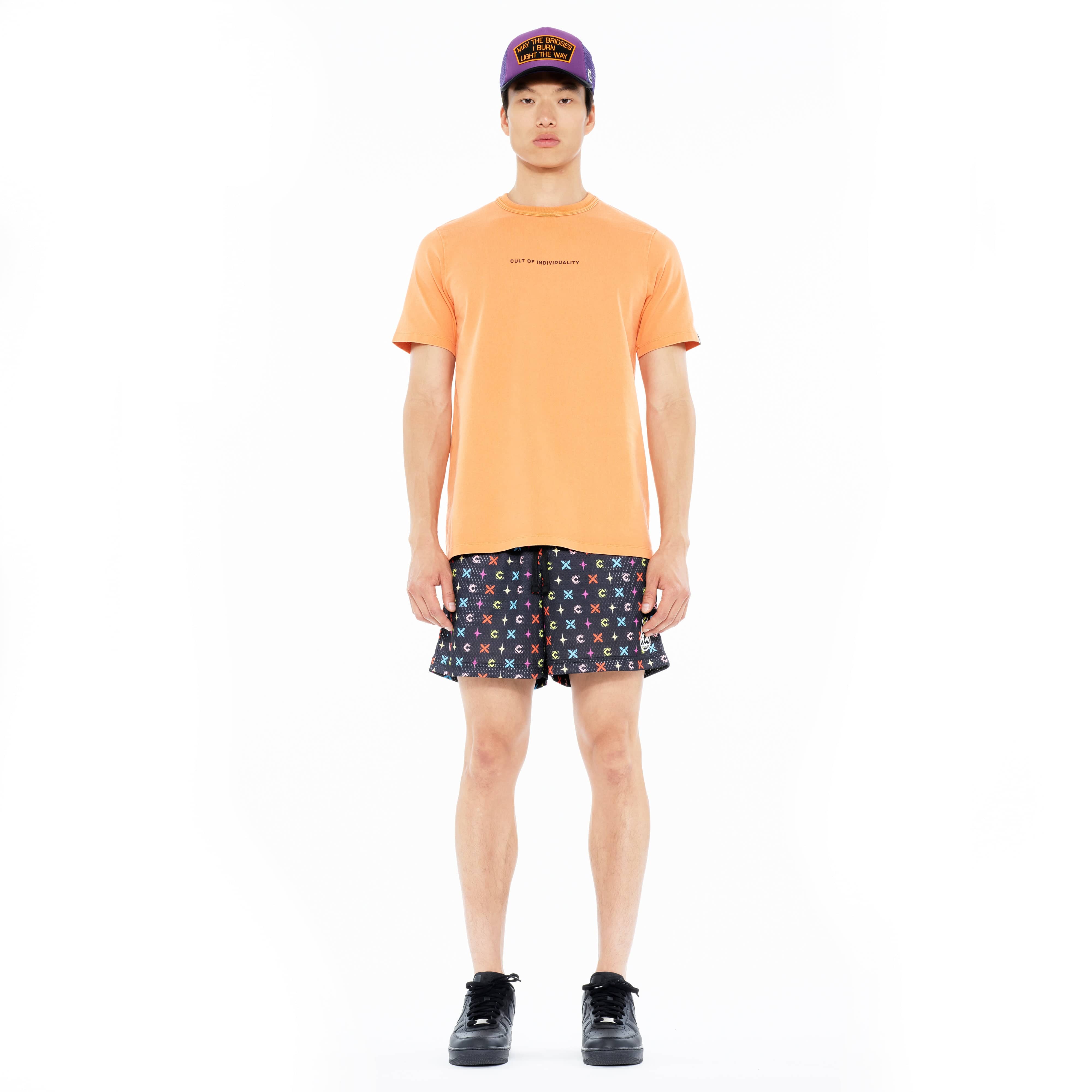 Cult's Mesh Shorts in Repeat Pattern Black - Image 5
