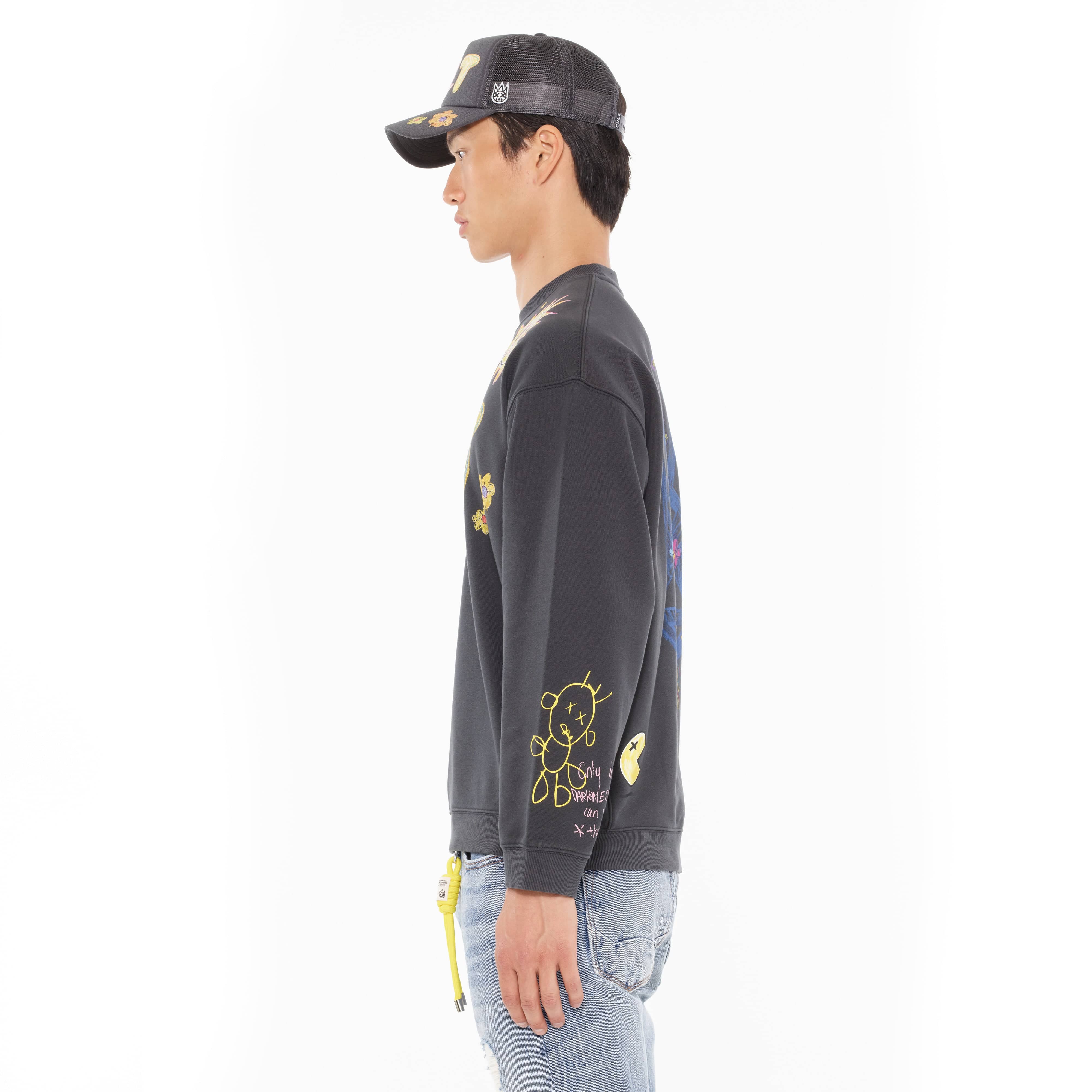 Cult's Novelty Fleece Crew Sweatshirt in Steel - Image 5
