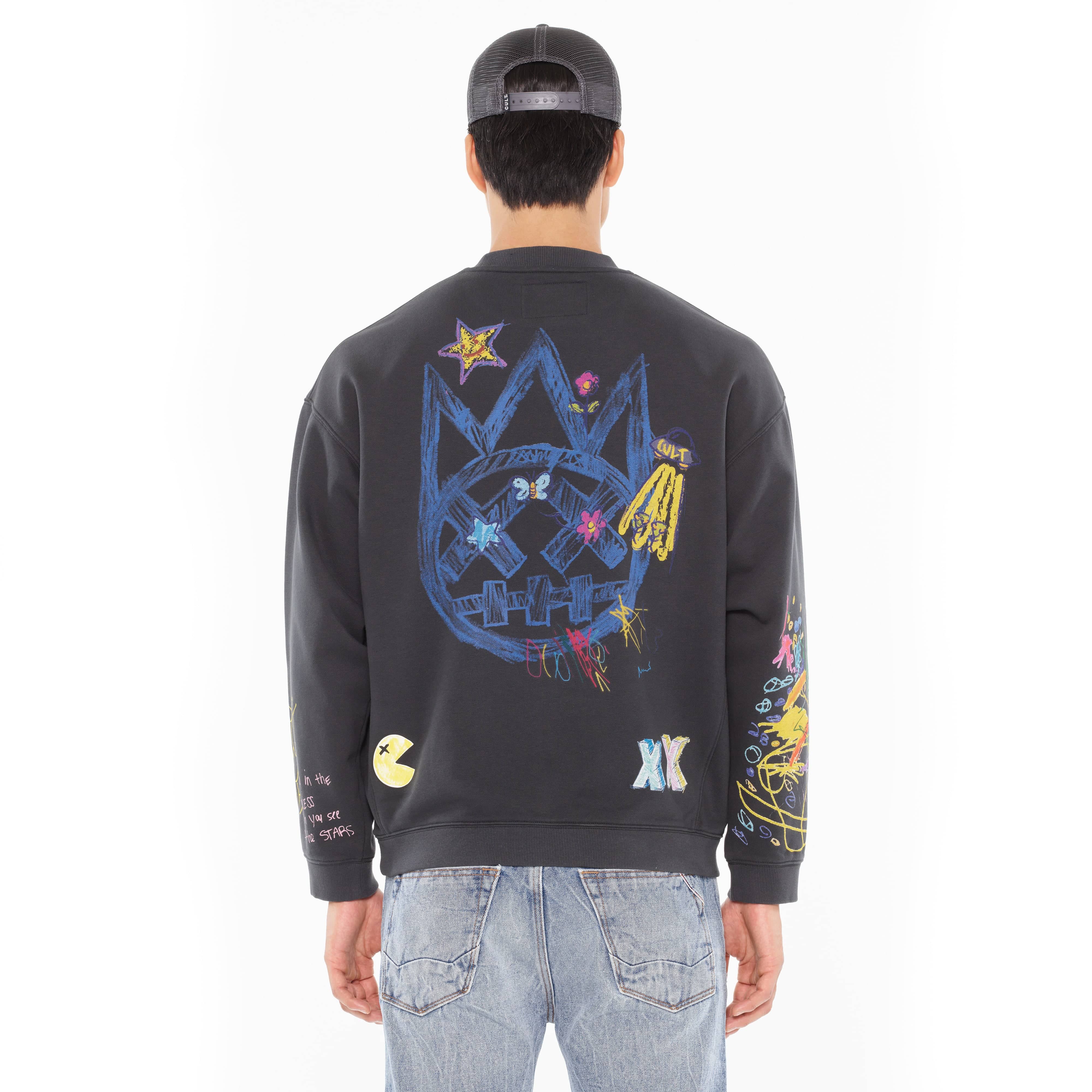 Cult's Novelty Fleece Crew Sweatshirt in Steel - Image 6