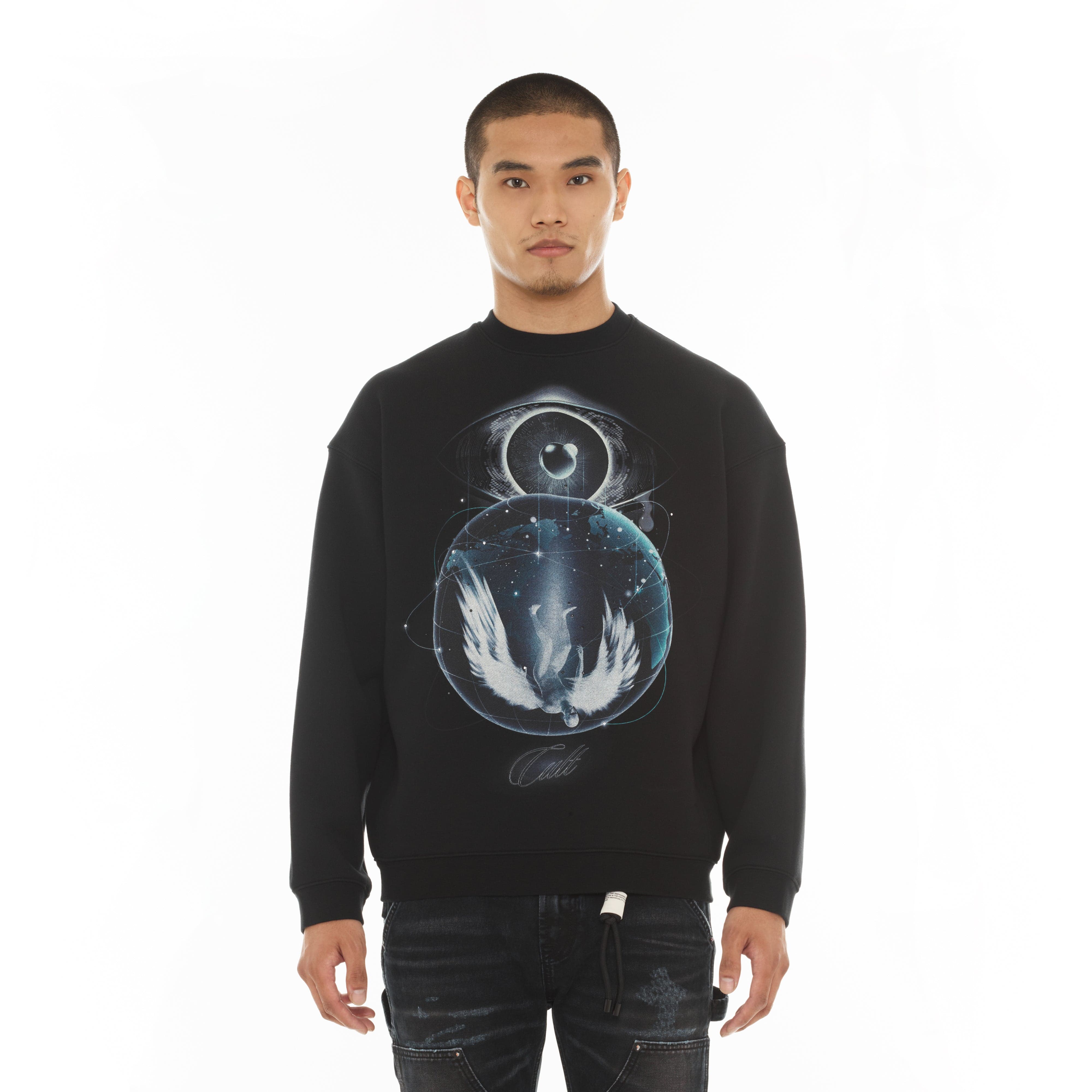 Cult's Novelty Fleece Crew Sweatshirt in Teardrop - Image 2