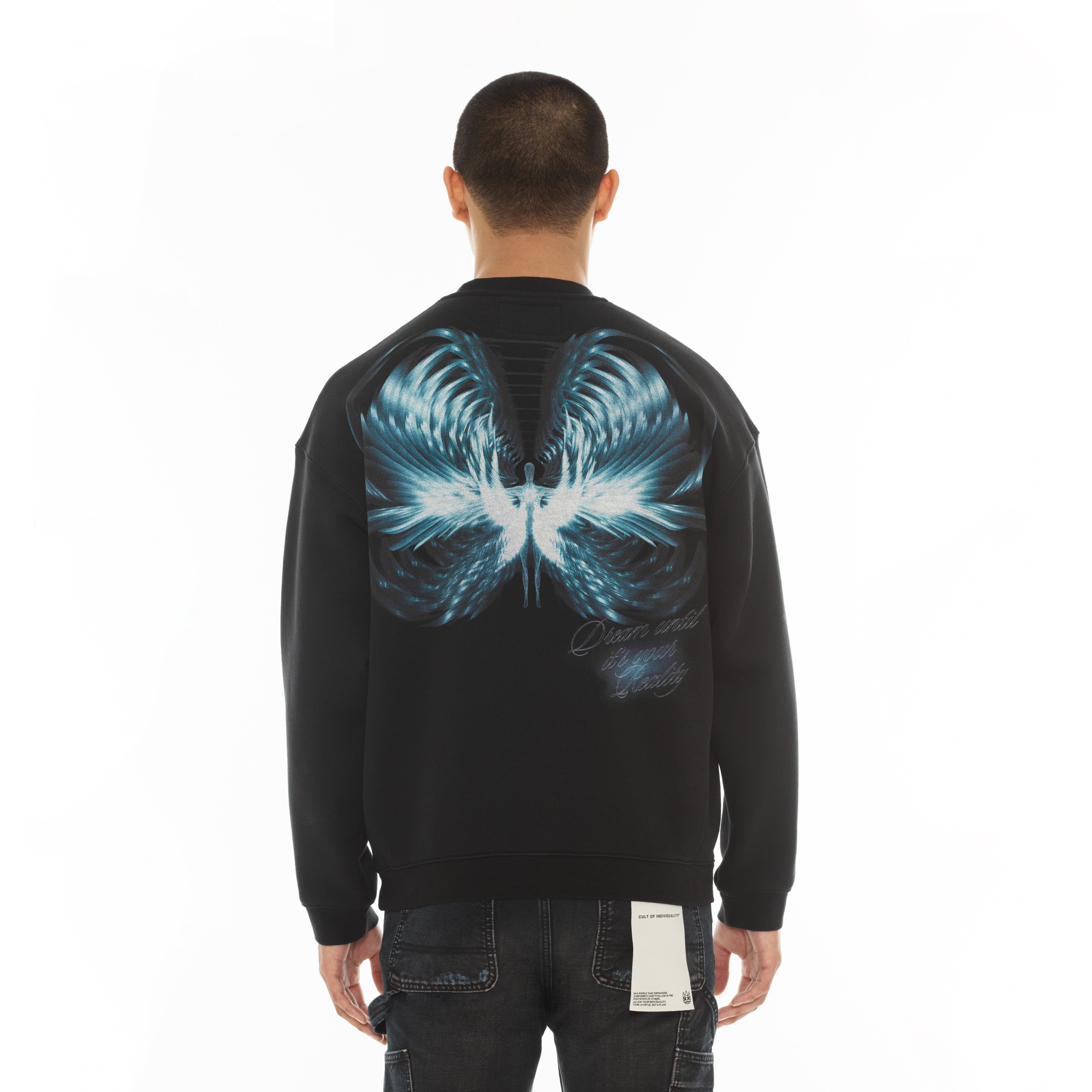 Cult's Novelty Fleece Crew Sweatshirt in Teardrop - Image 3