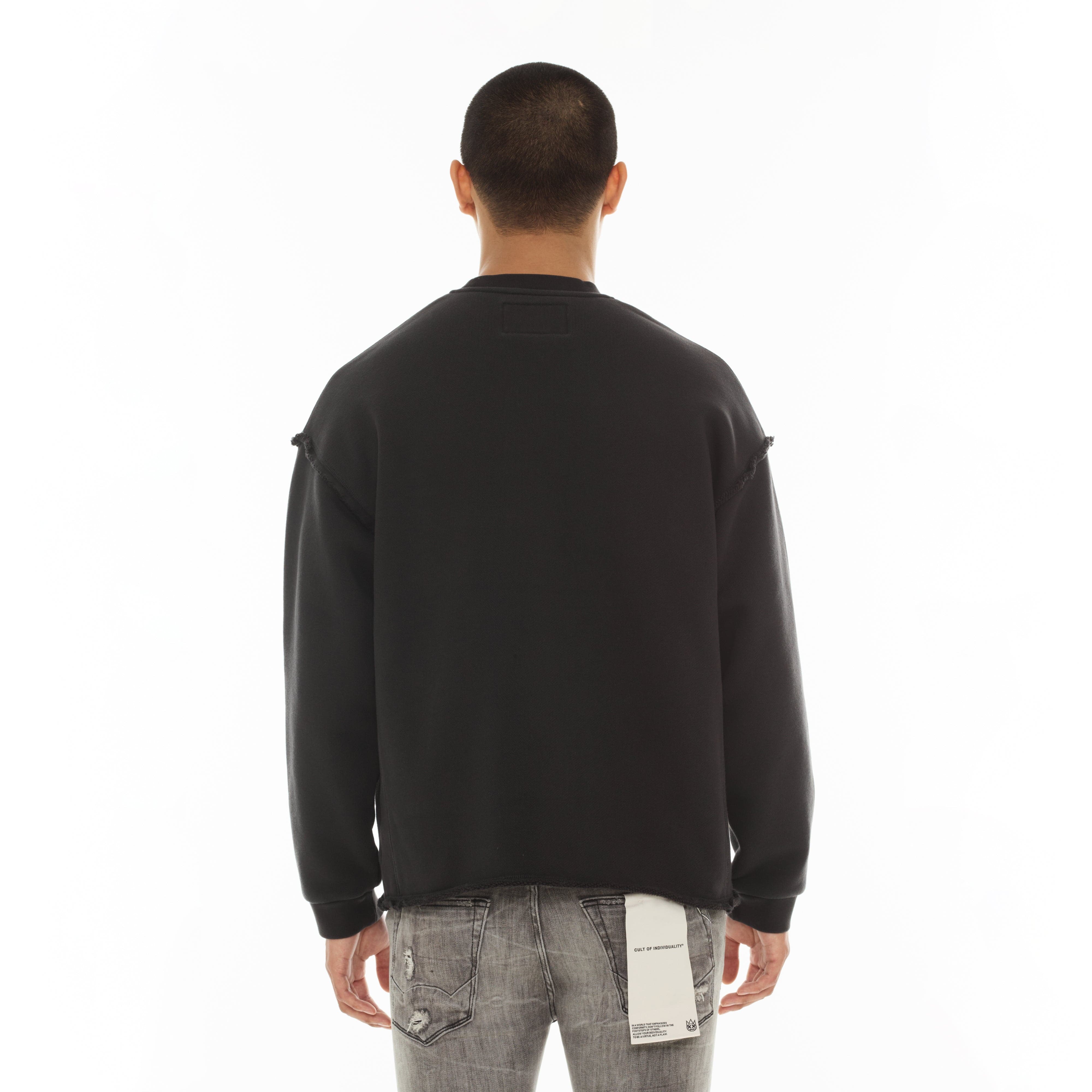 Cult's Novelty Fleece Crew Sweatshirt in Vintage Charcoal - Image 3