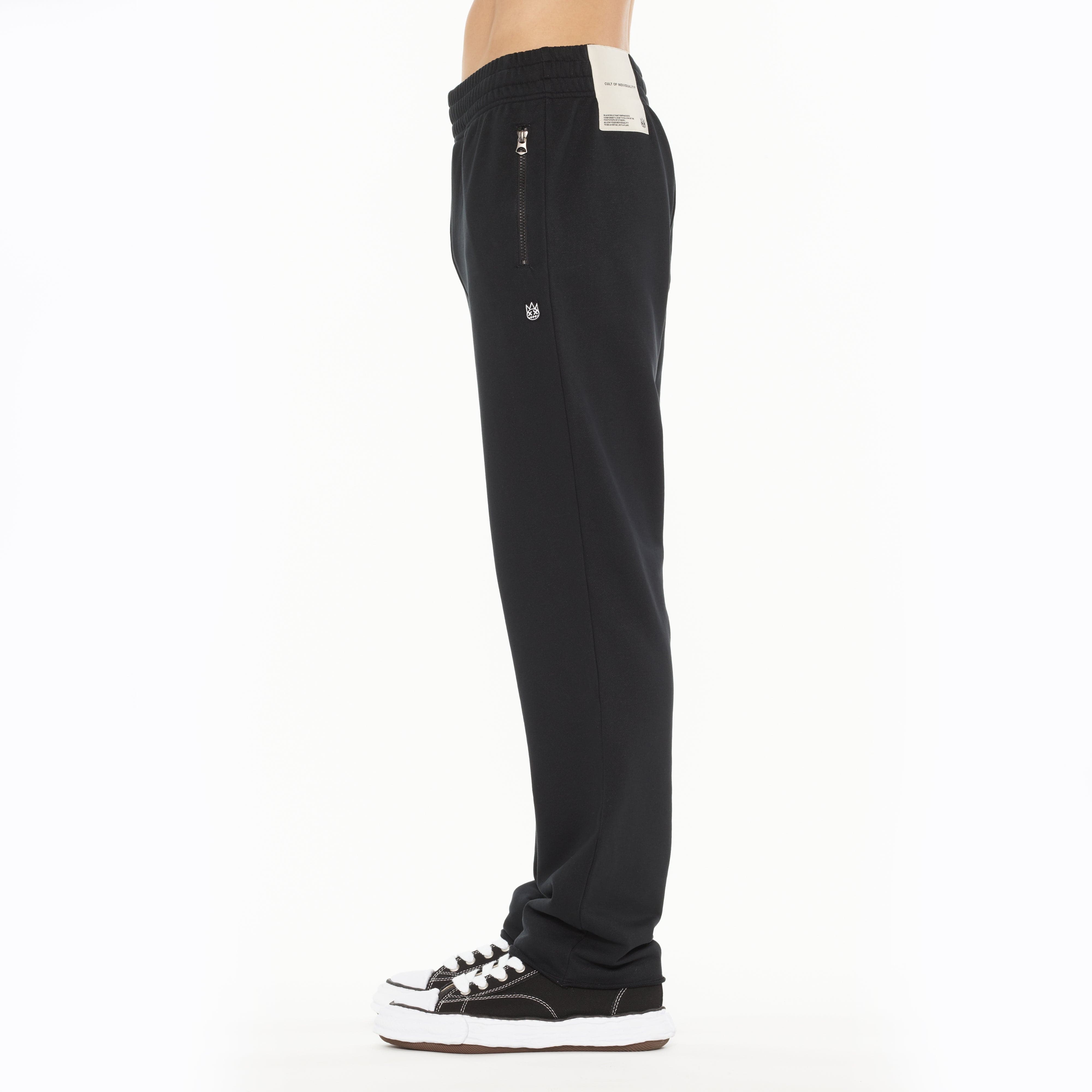 Cult's Open Hem Sweatpants in Black - Image 4