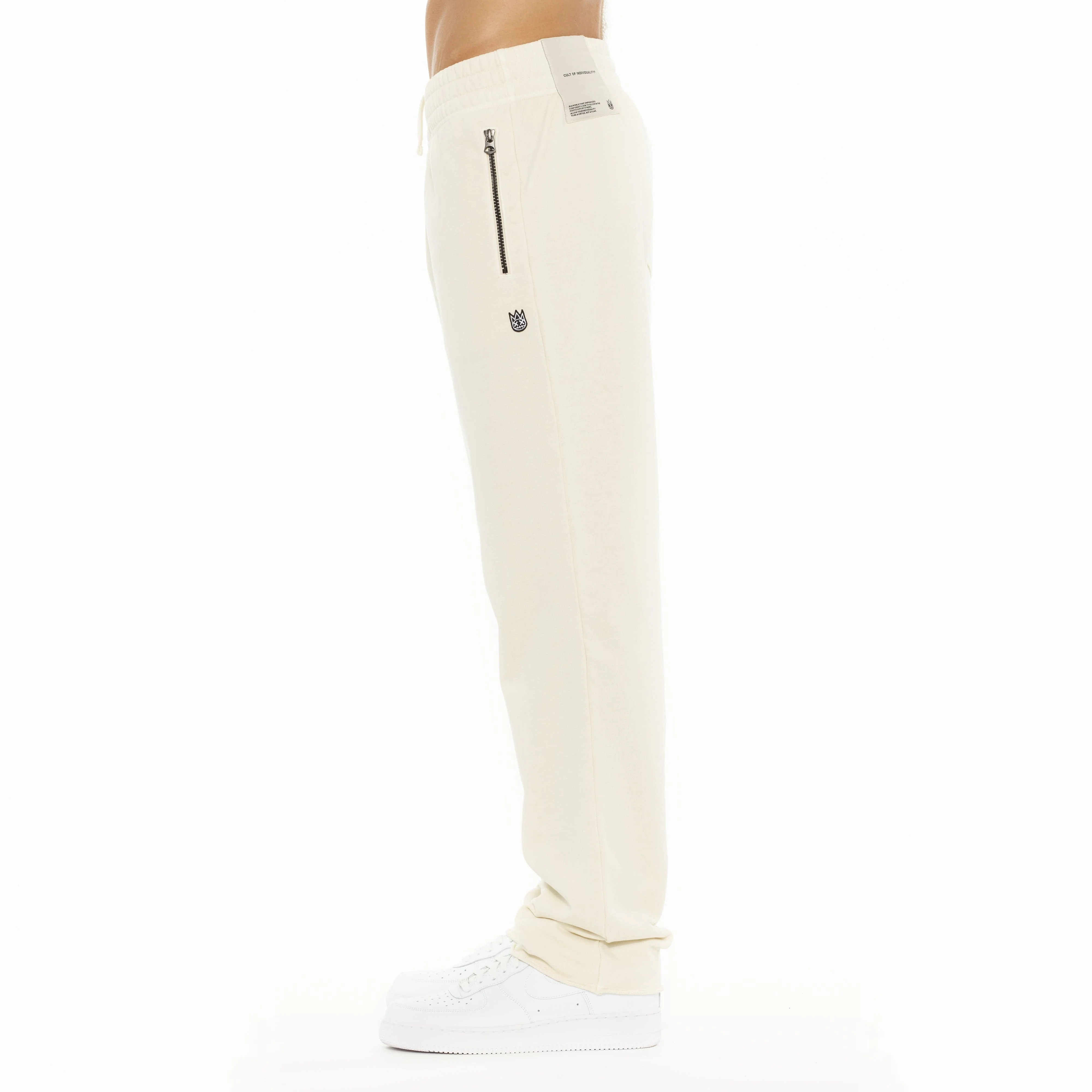 Cult's Open Hem Sweatpants in Winter White - Image 4