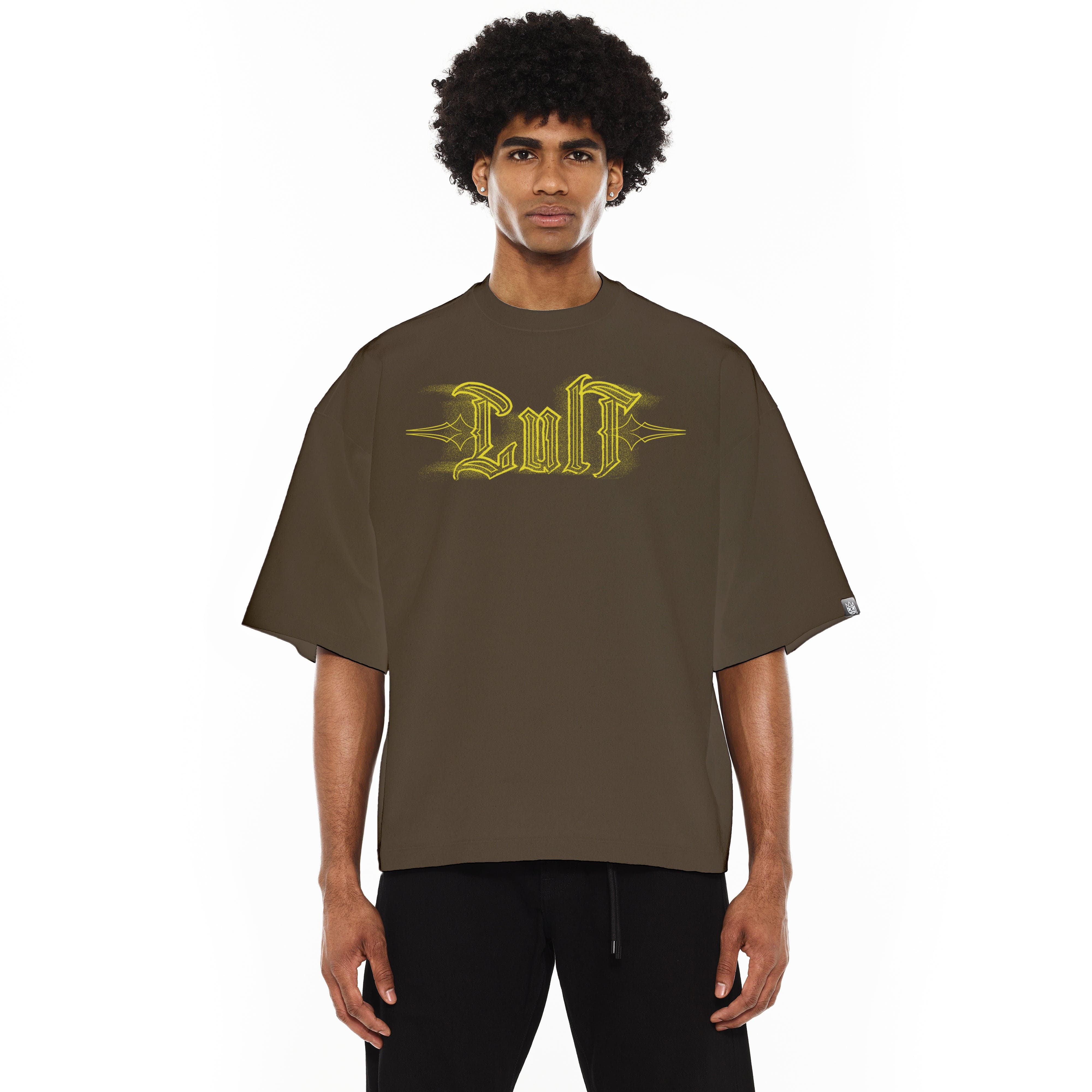 Cult's Oversized Heavyweight Boxy Fit Short Sleeve Crew Neck Tee "Pinstripe" in Sage - Image 3