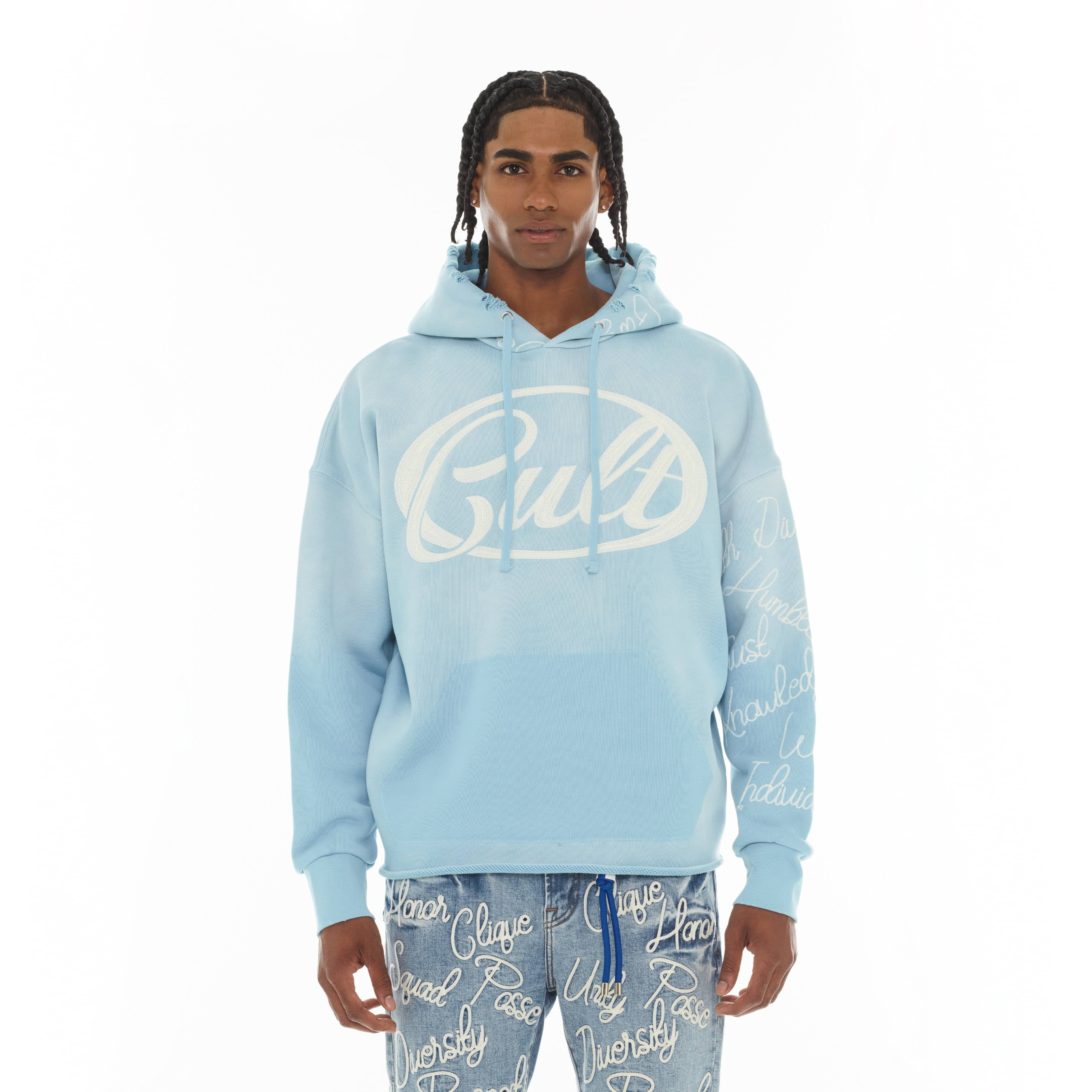 Cult's Pullover Novelty Hoody "Community" in Blue Glow - Image 2
