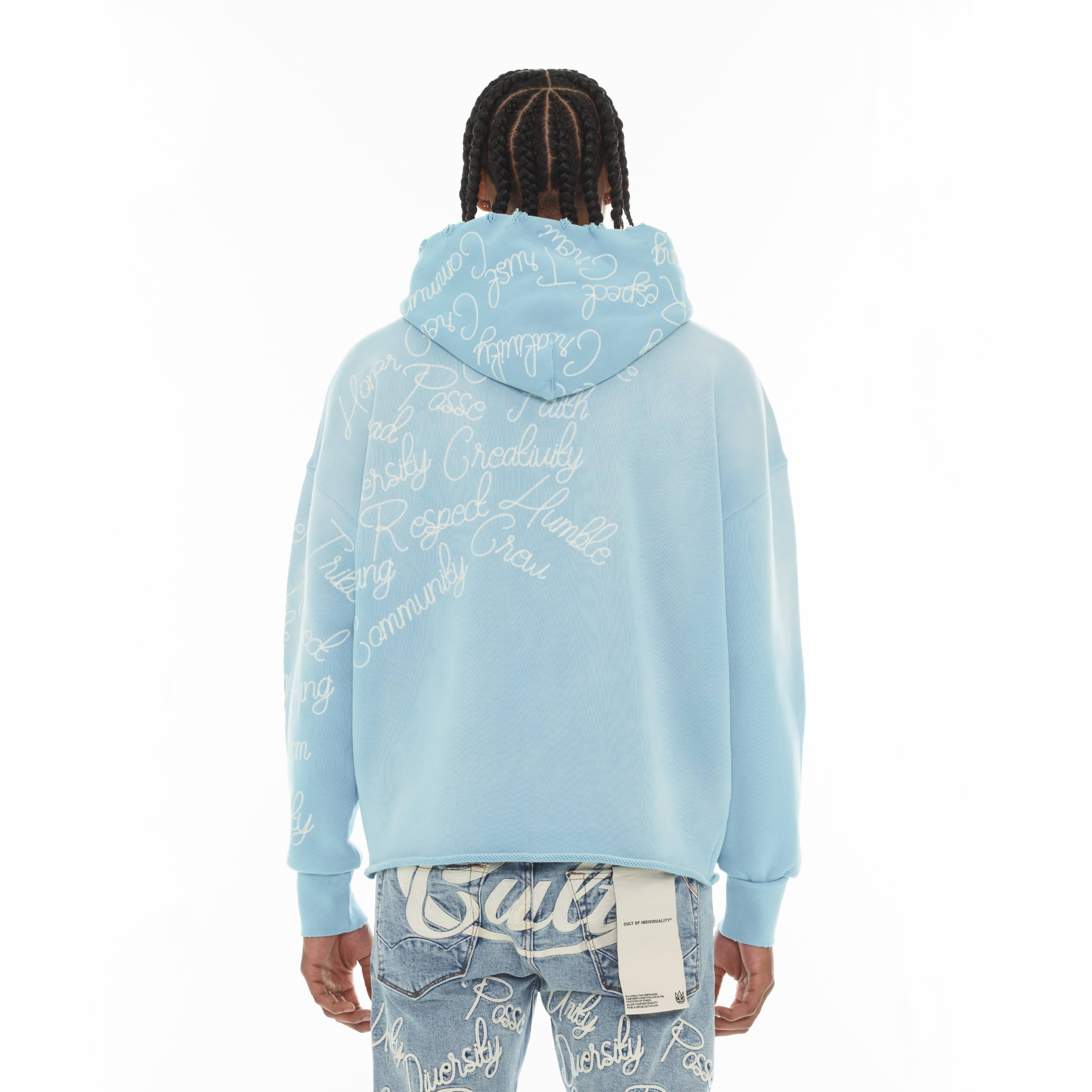 Cult's Pullover Novelty Hoody "Community" in Blue Glow - Image 3